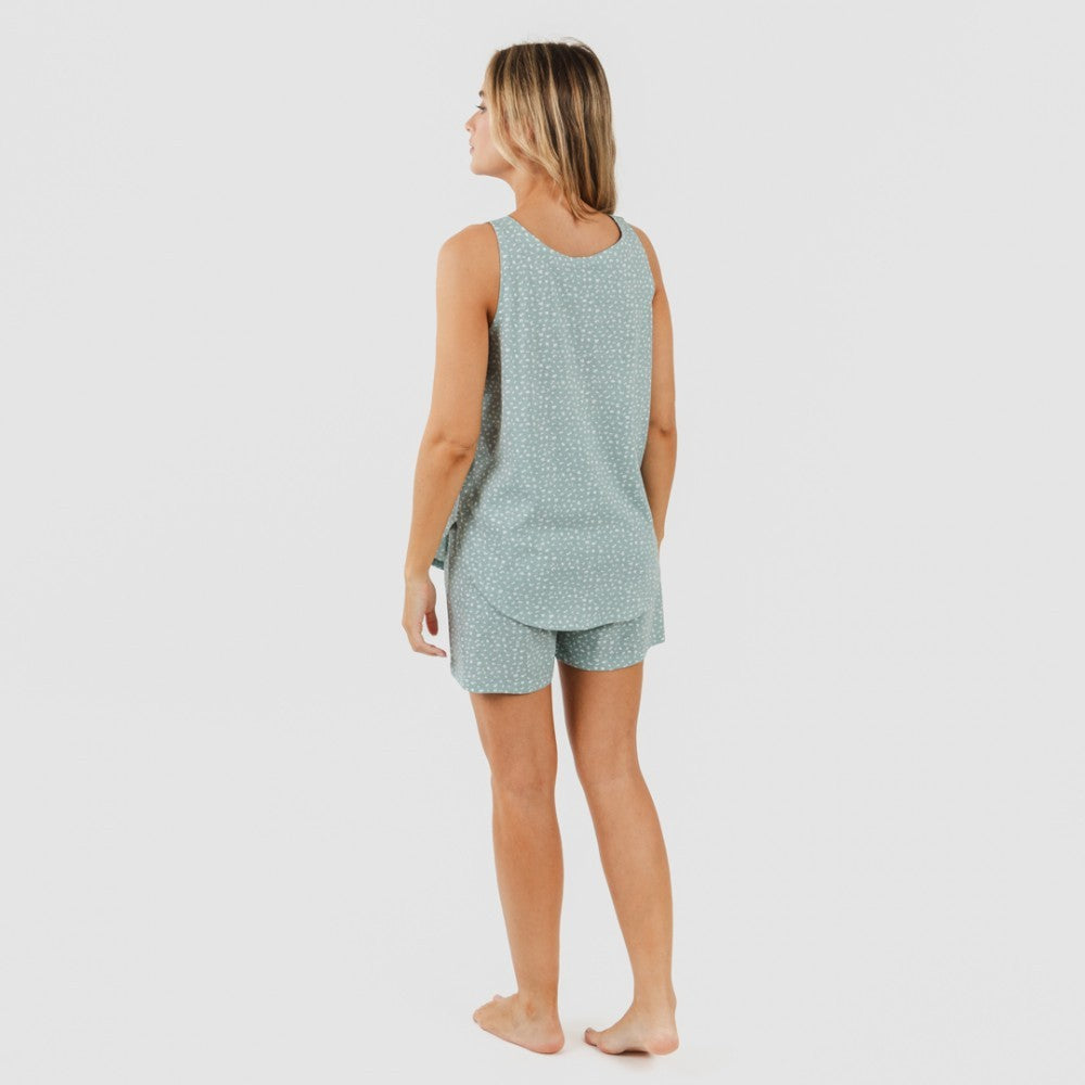 Pijama corto algodón Anita verde desgastado