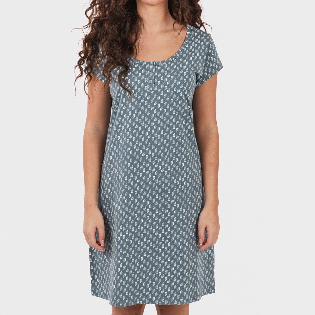 Blusón algodón Tiara verde azulado