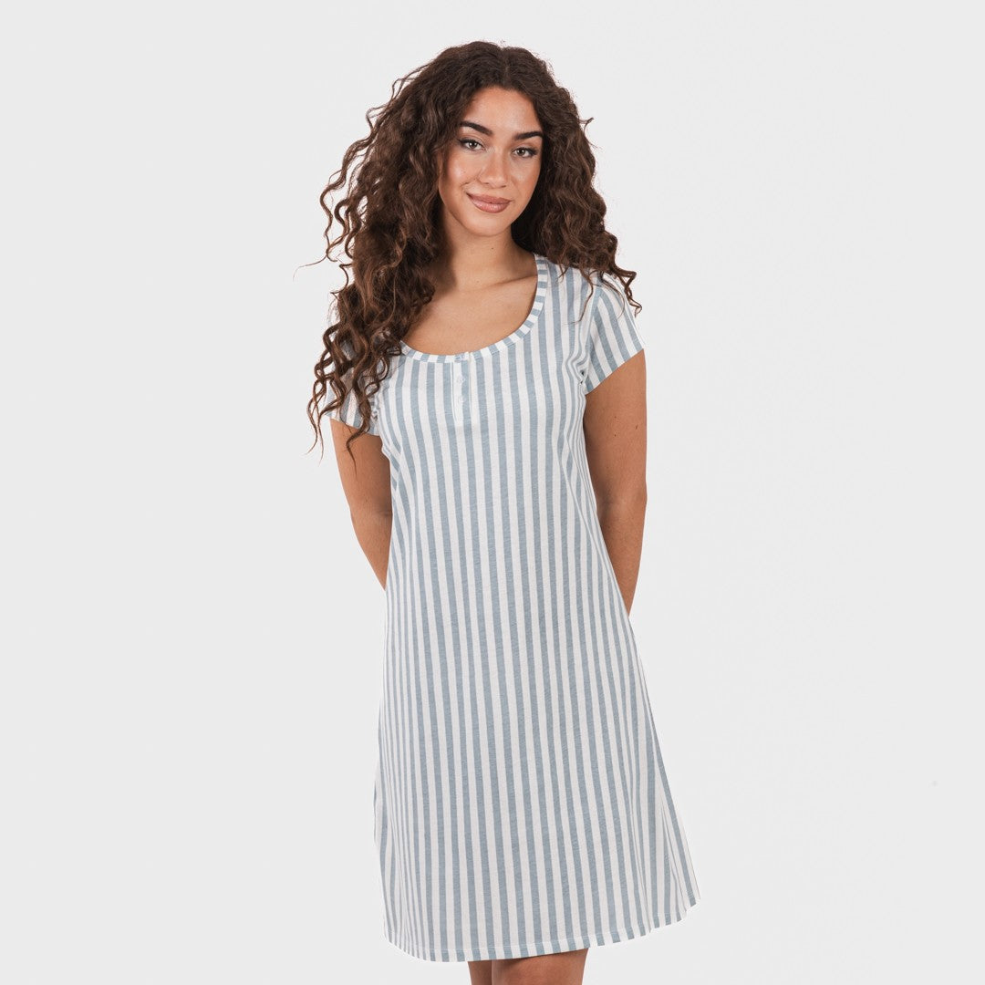 Blusón algodón Raya Anne verde azulado