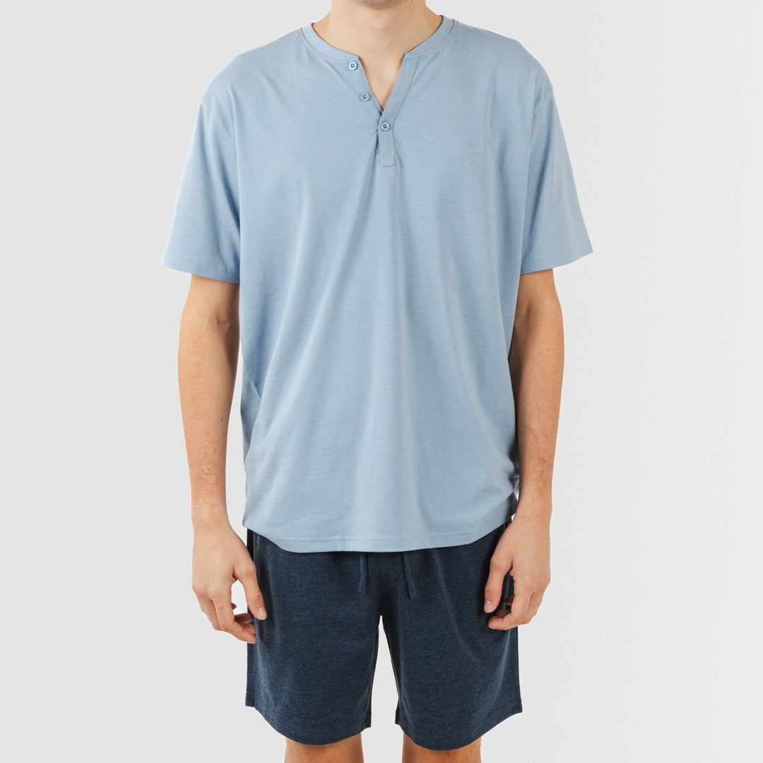 Pijama corto hombre con botones indigo - marino