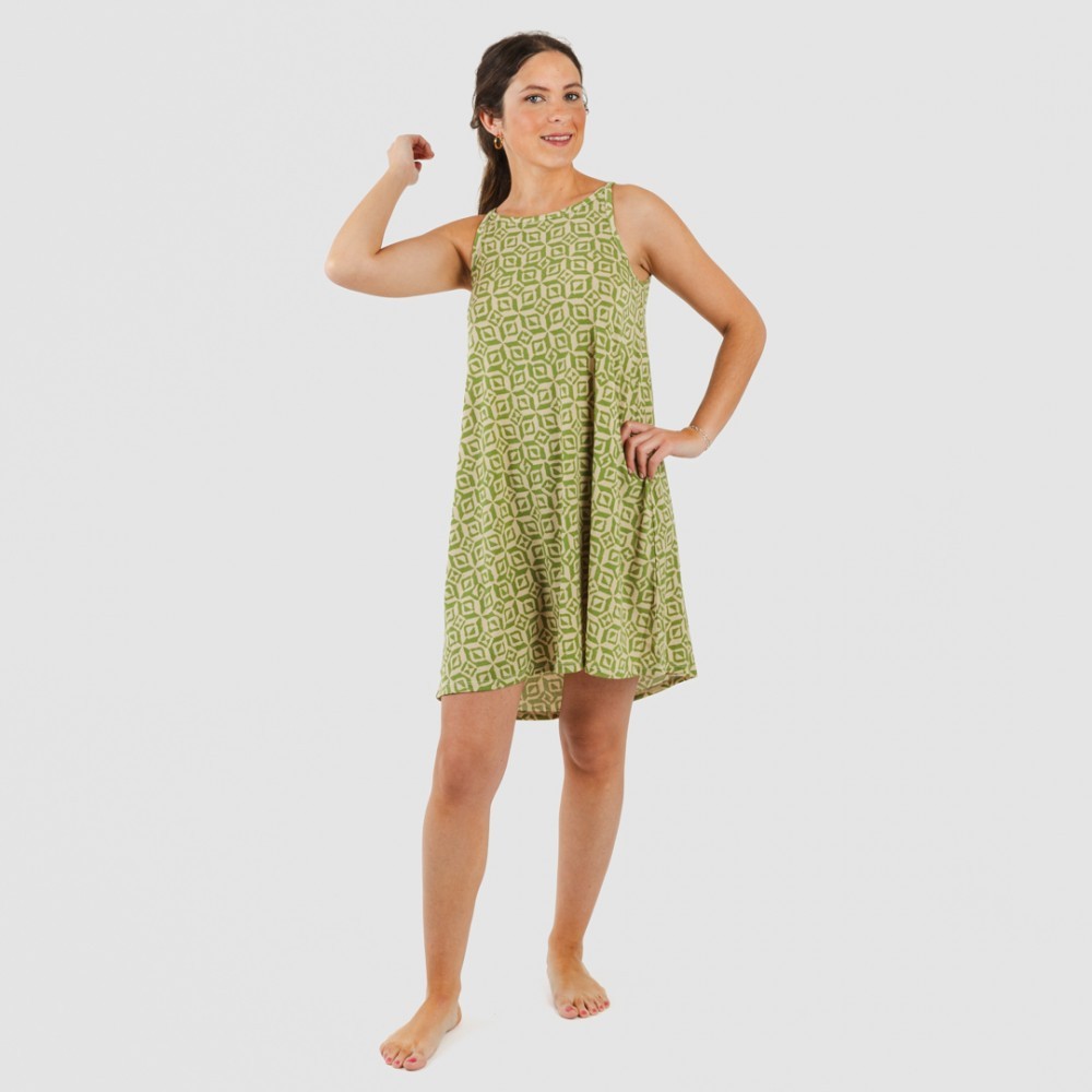 Abito corto con spalline, crêpe corinzio