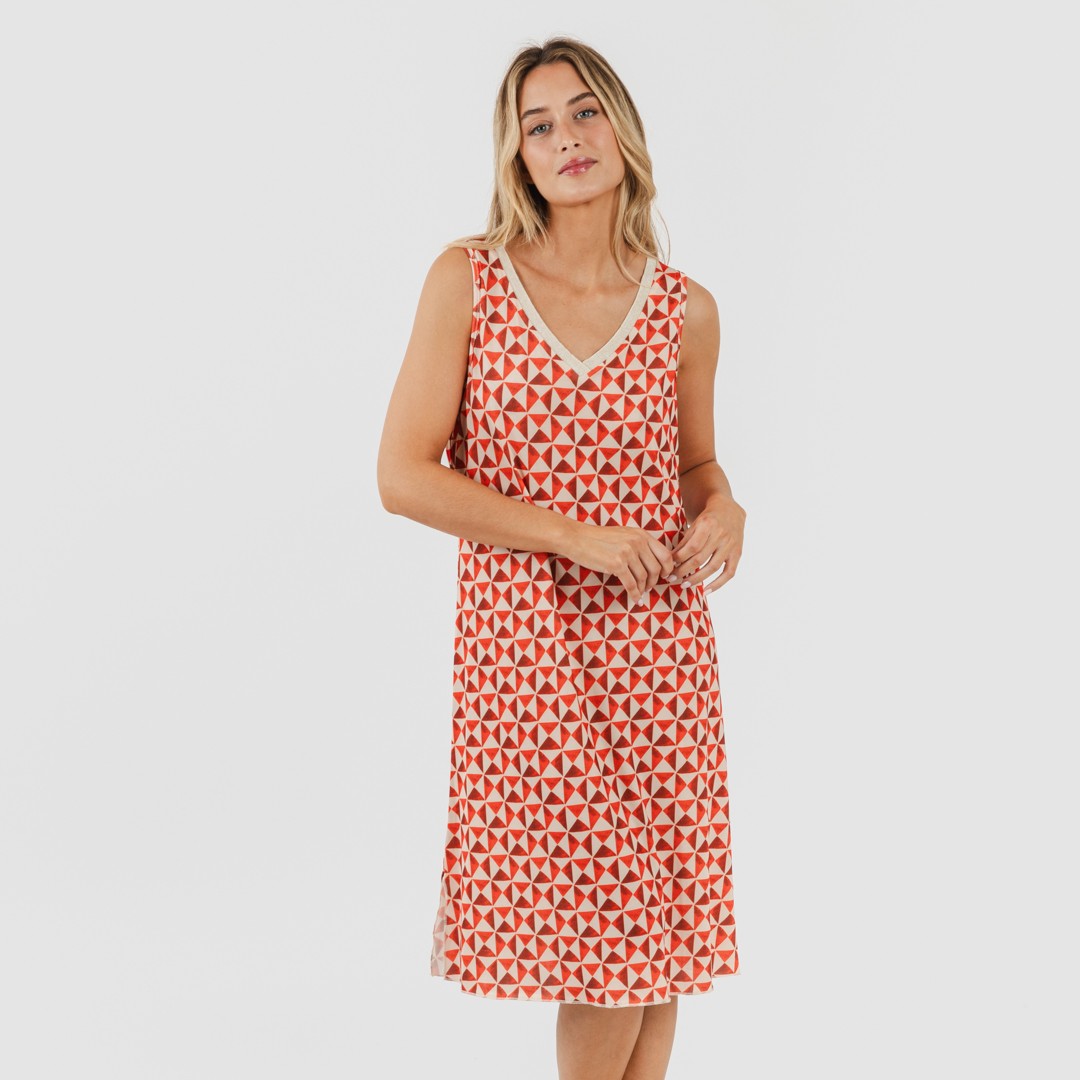 Vestido midi tirantes soft Tucson teja