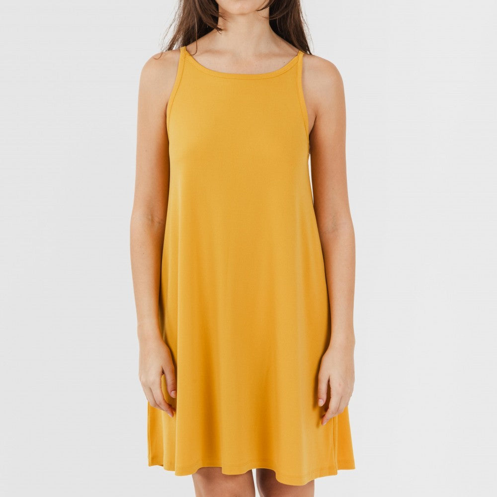 ABITO CORTO CON SPALLINE IN CREPE SEMPLICI