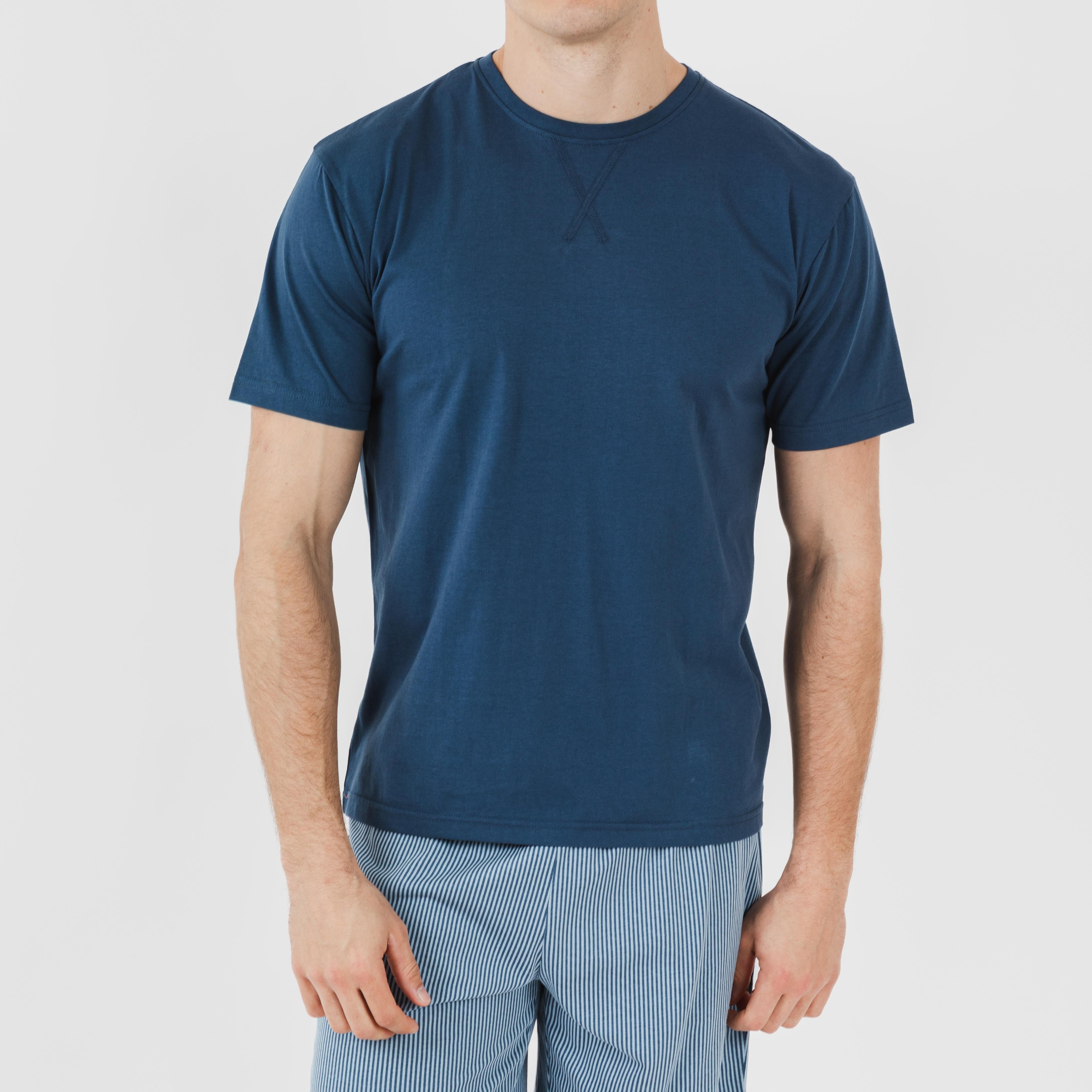 Pijama corto algodón hombre Kristoff azul marino