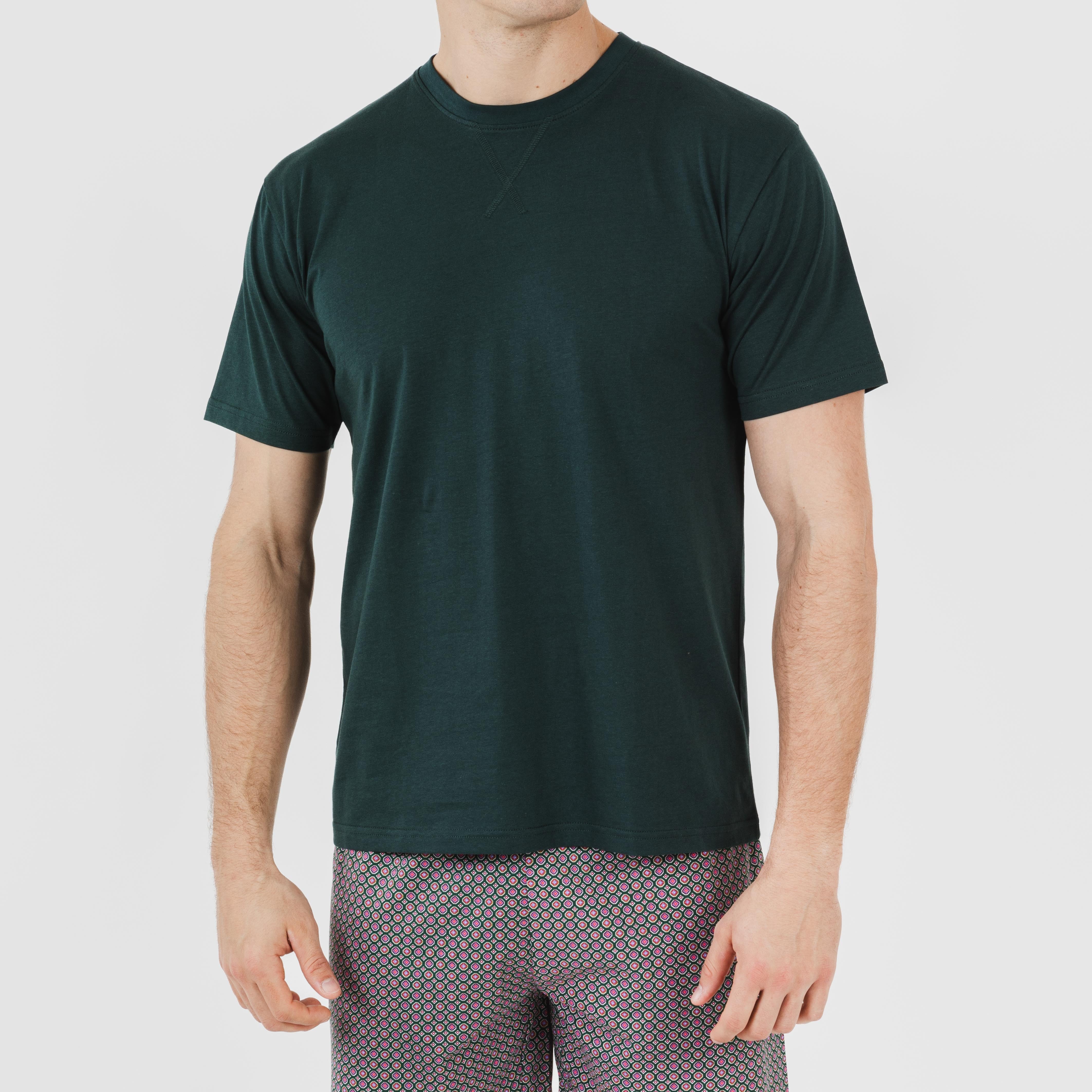 Pijama corto algodón hombre Canes verde