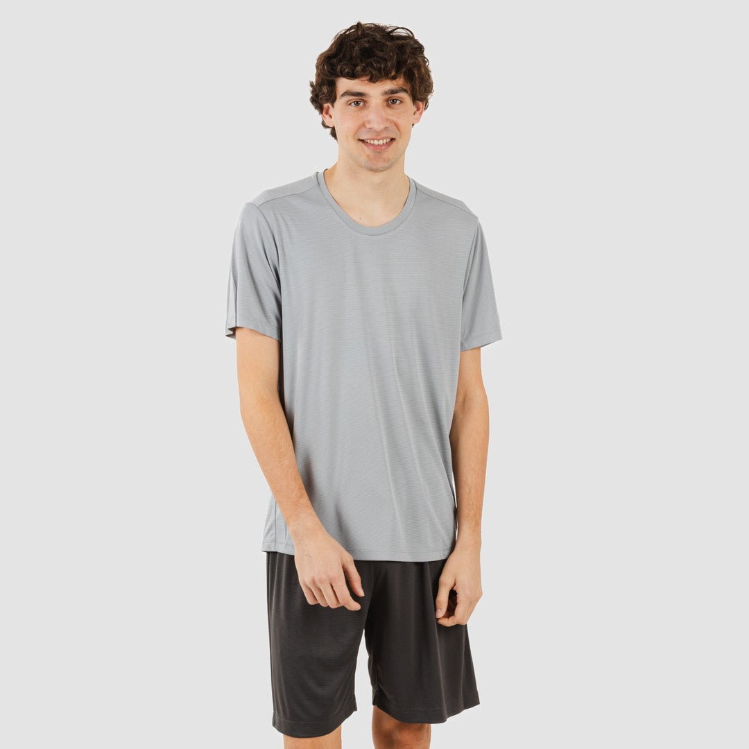 Conjunto deportivo corto tecnico hombre perla marengo