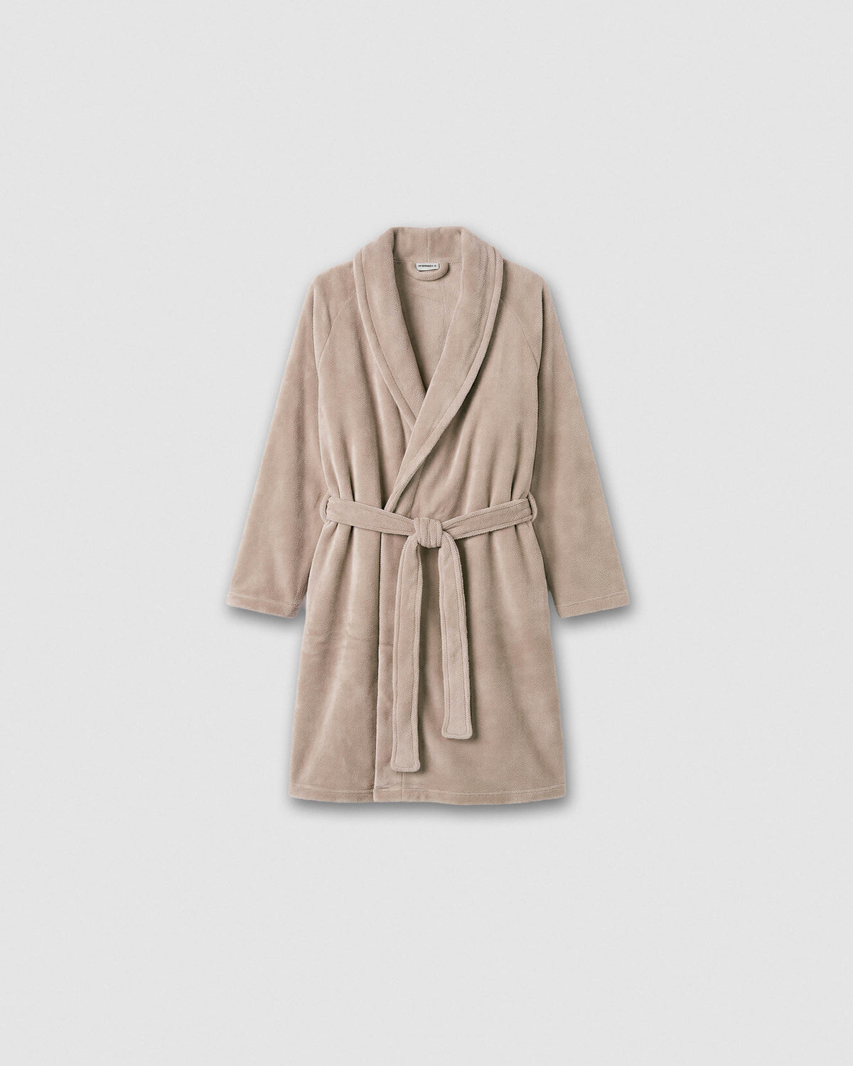 Plain coral fleece dressing gown sand