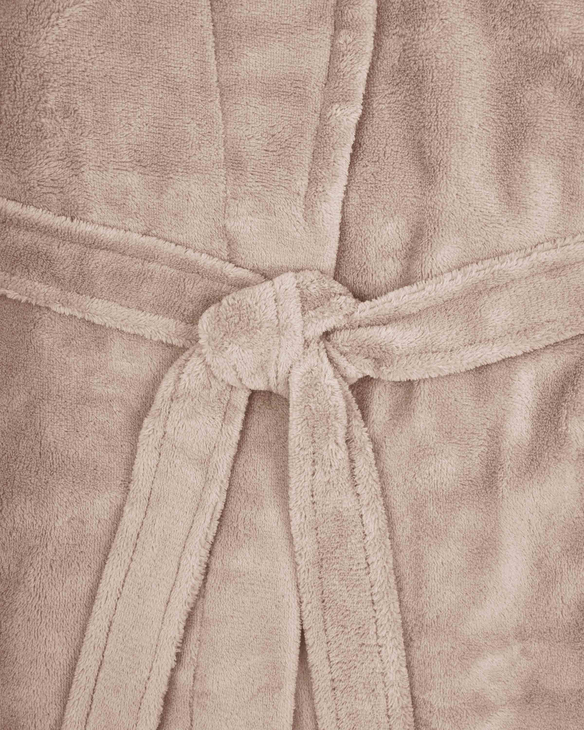 Plain coral fleece dressing gown sand