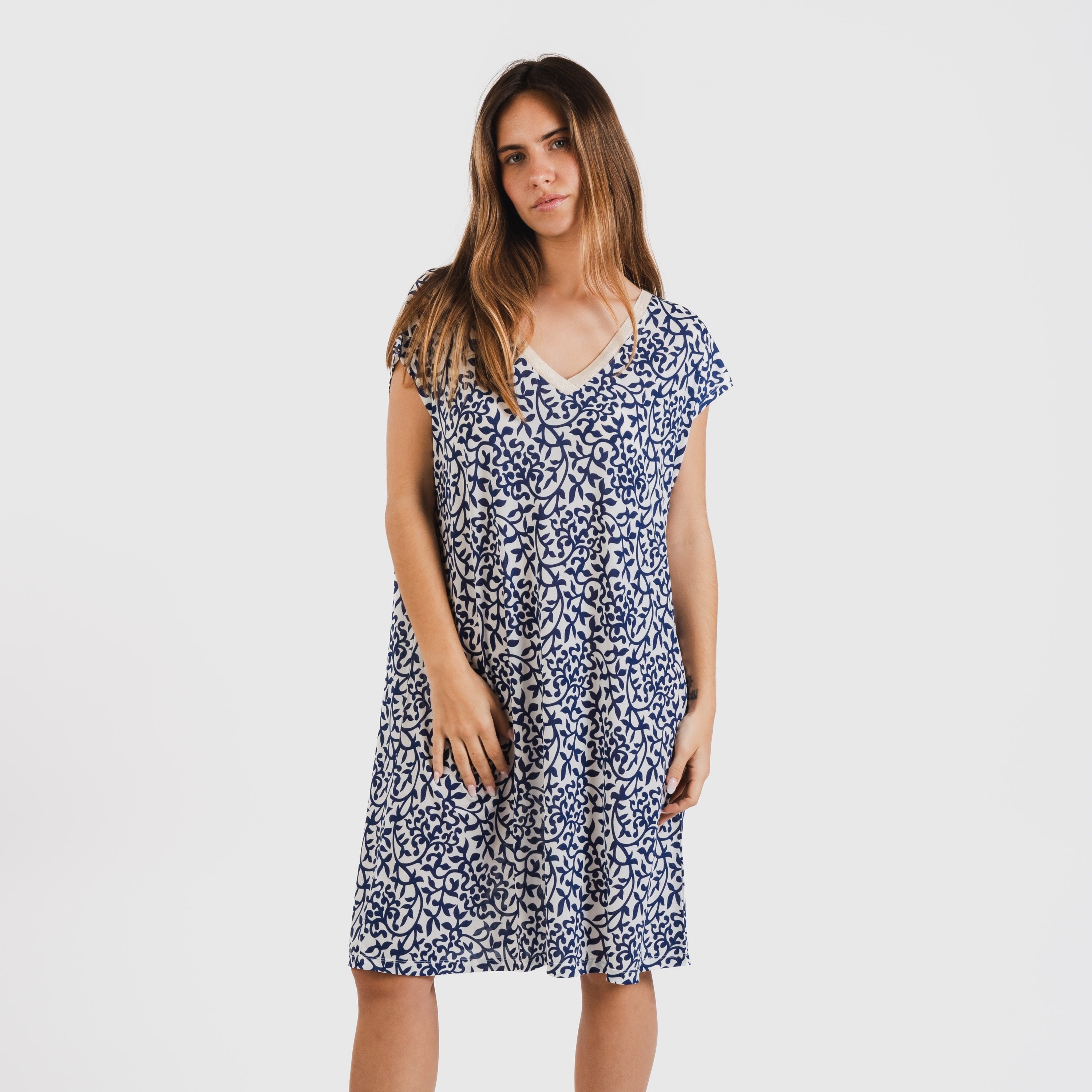 ABITO CORTO MORBIDO M/FLOWY MERITXELL