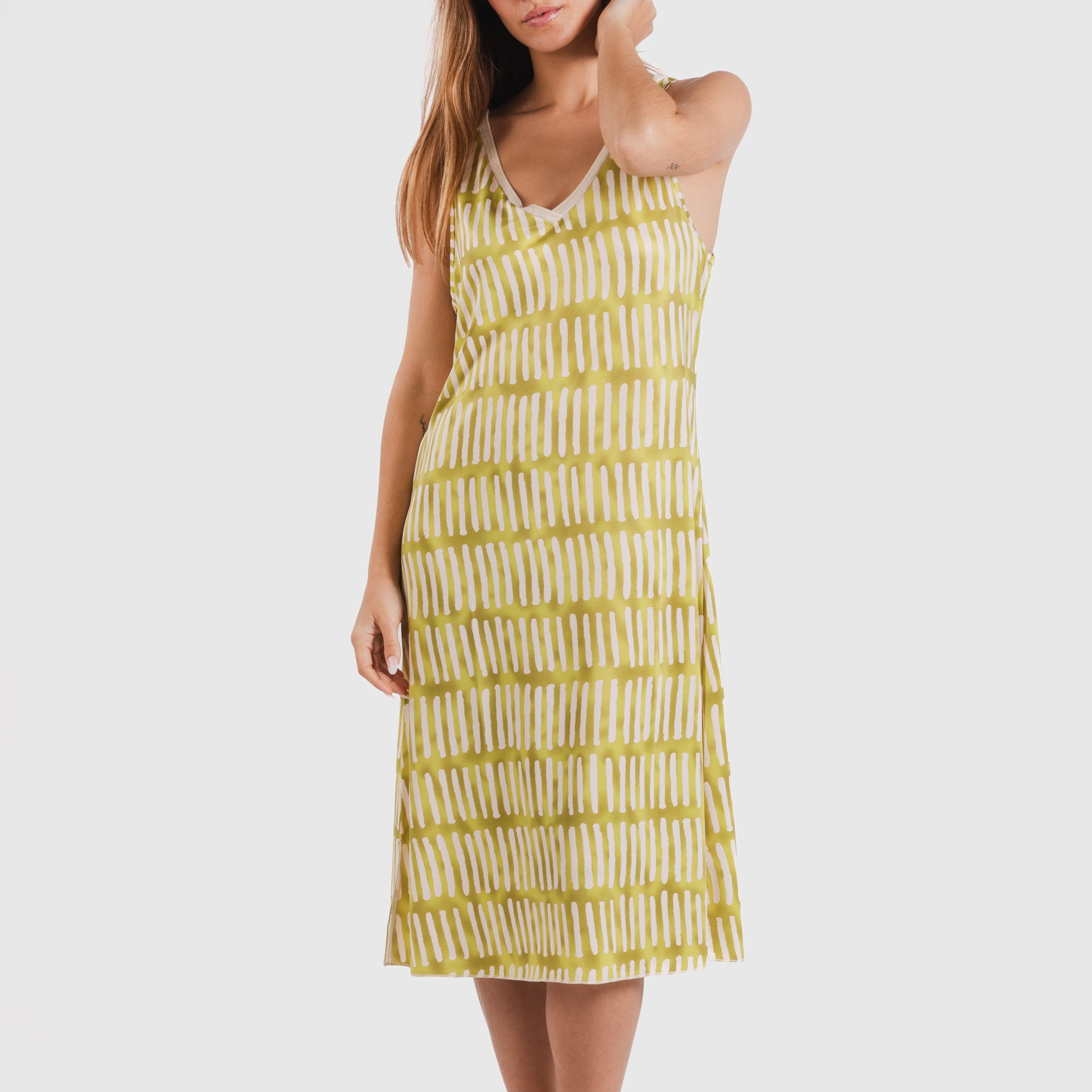Vestido midi tirantes soft Lemonade verde lima
