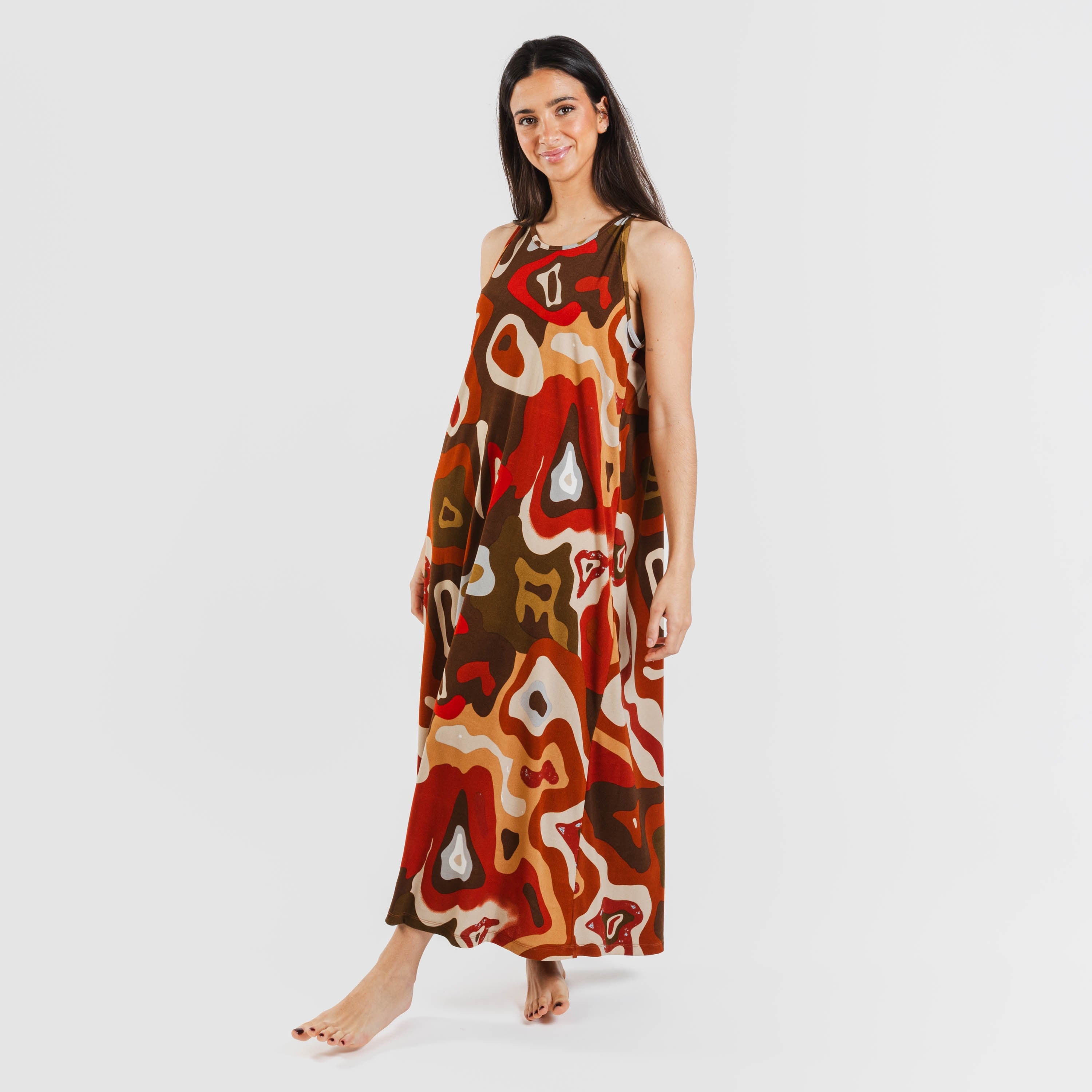 VESTIDO LARGO TIRANTES CREPE EDURNE T UNICA