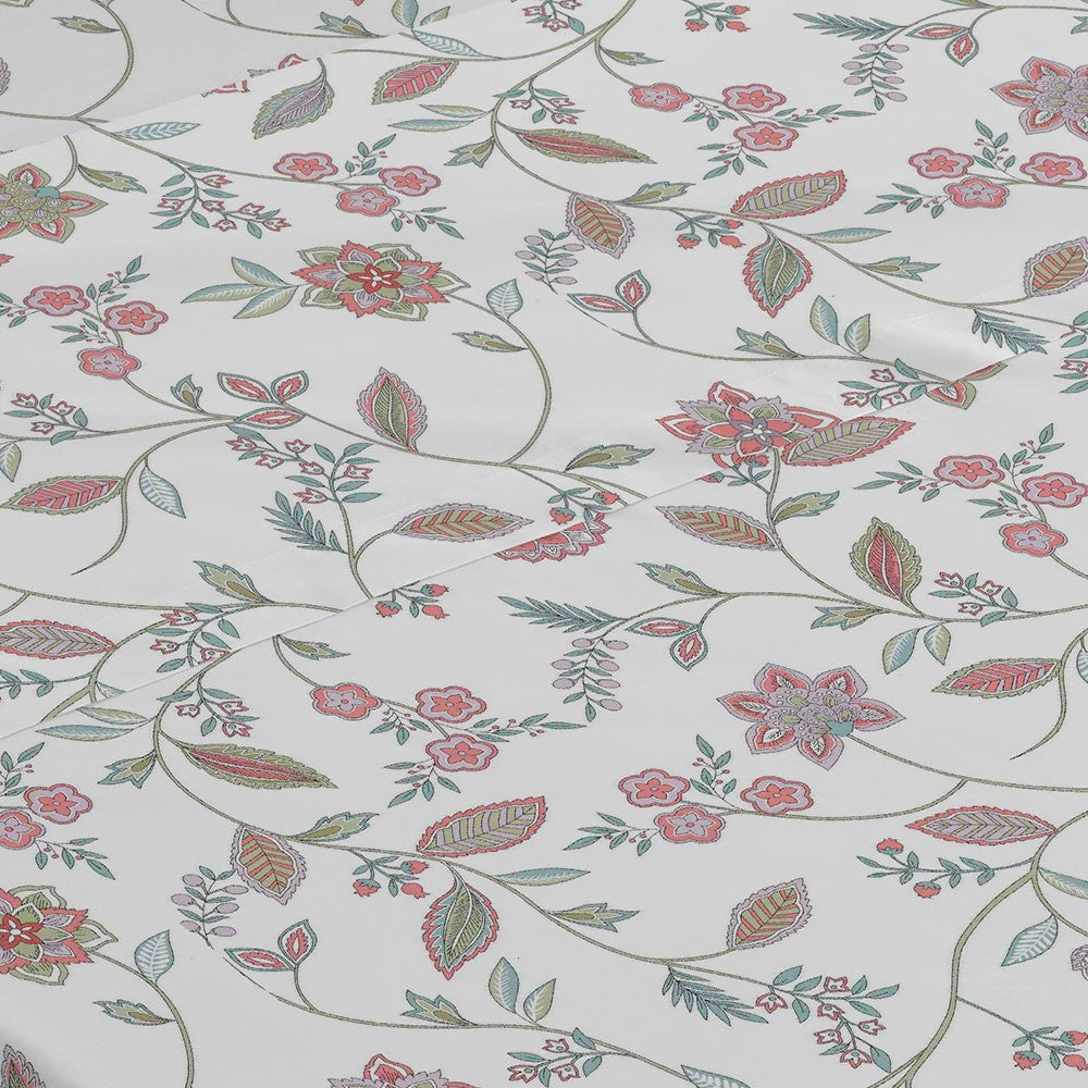 SET LENZUOLA PERCALE ALG ROSA