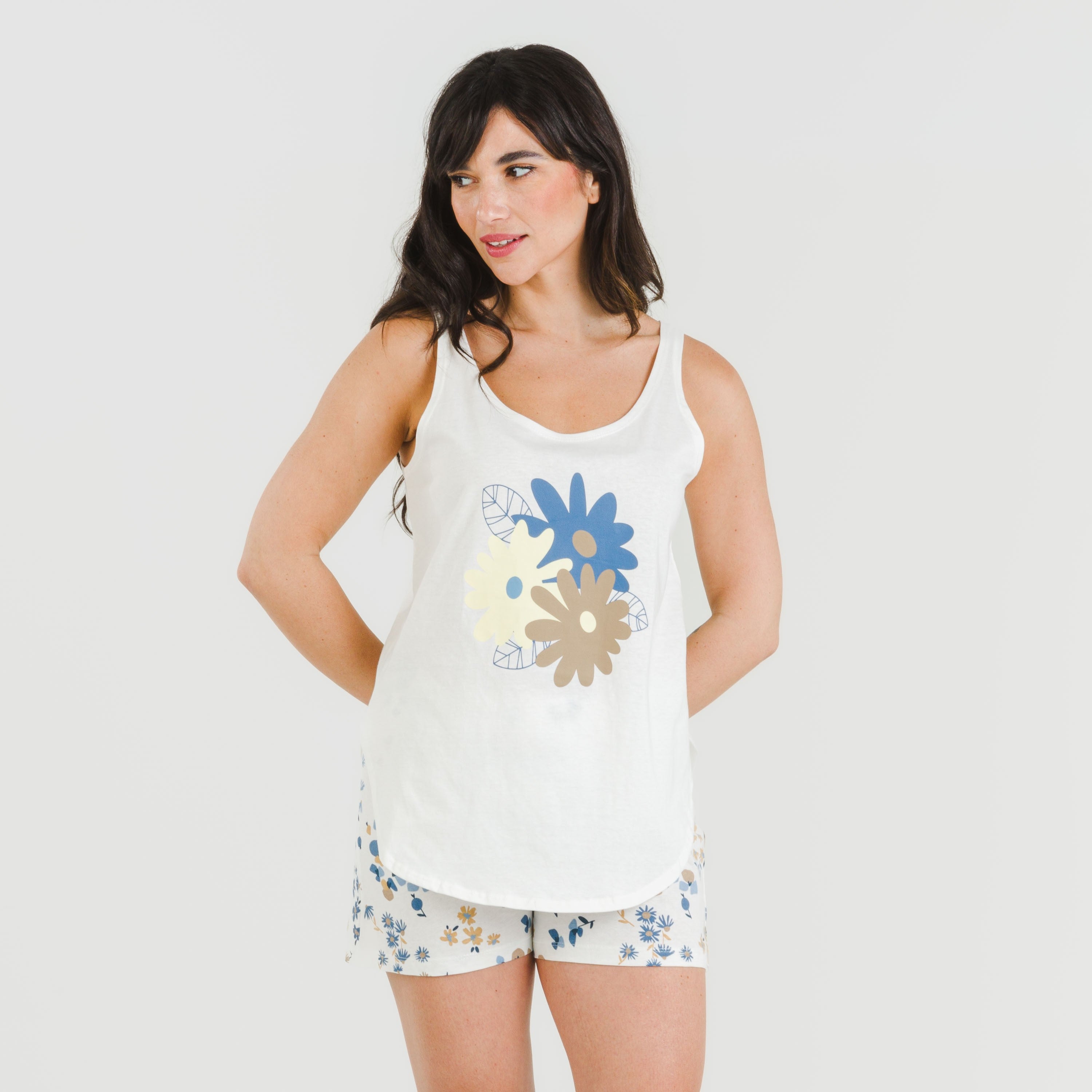 Pijama corto algodón Arauz indigo