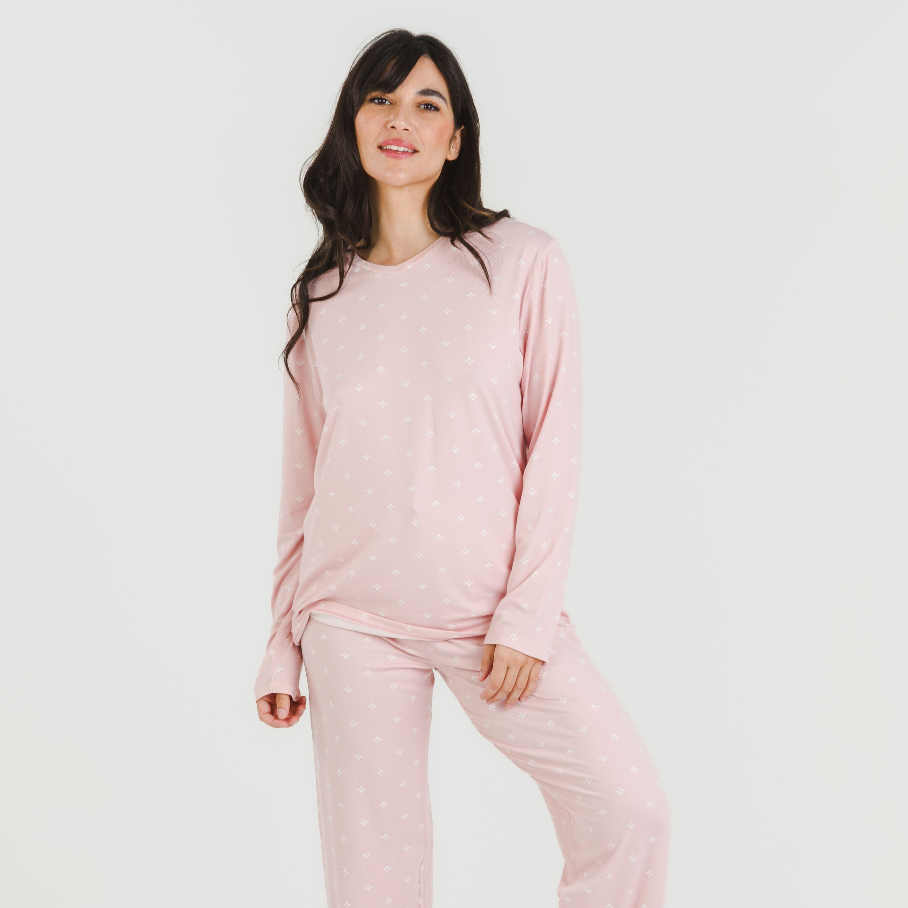 Pijama largo mujer soft Embera rosa palo