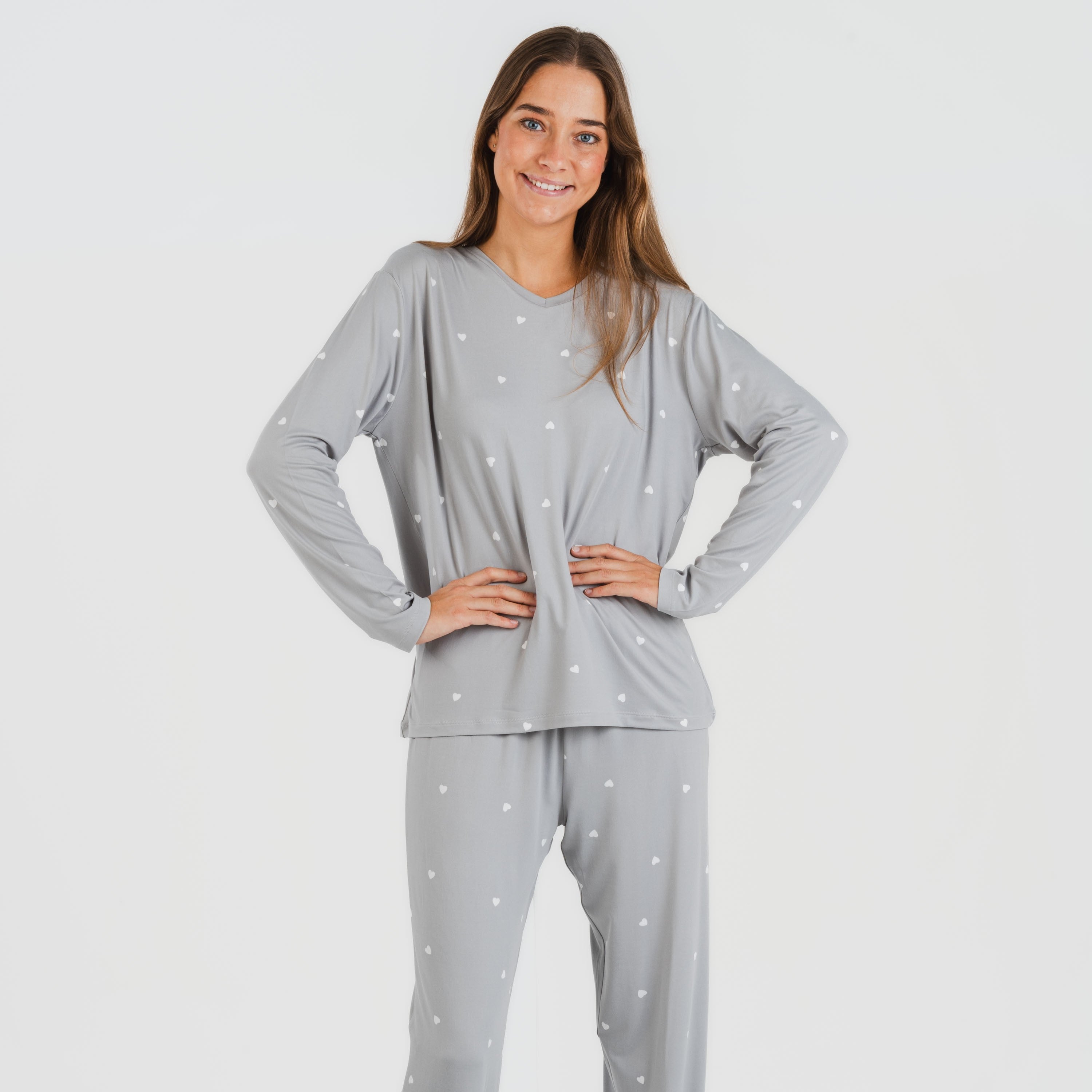Pijama largo mujer soft Choer gris
