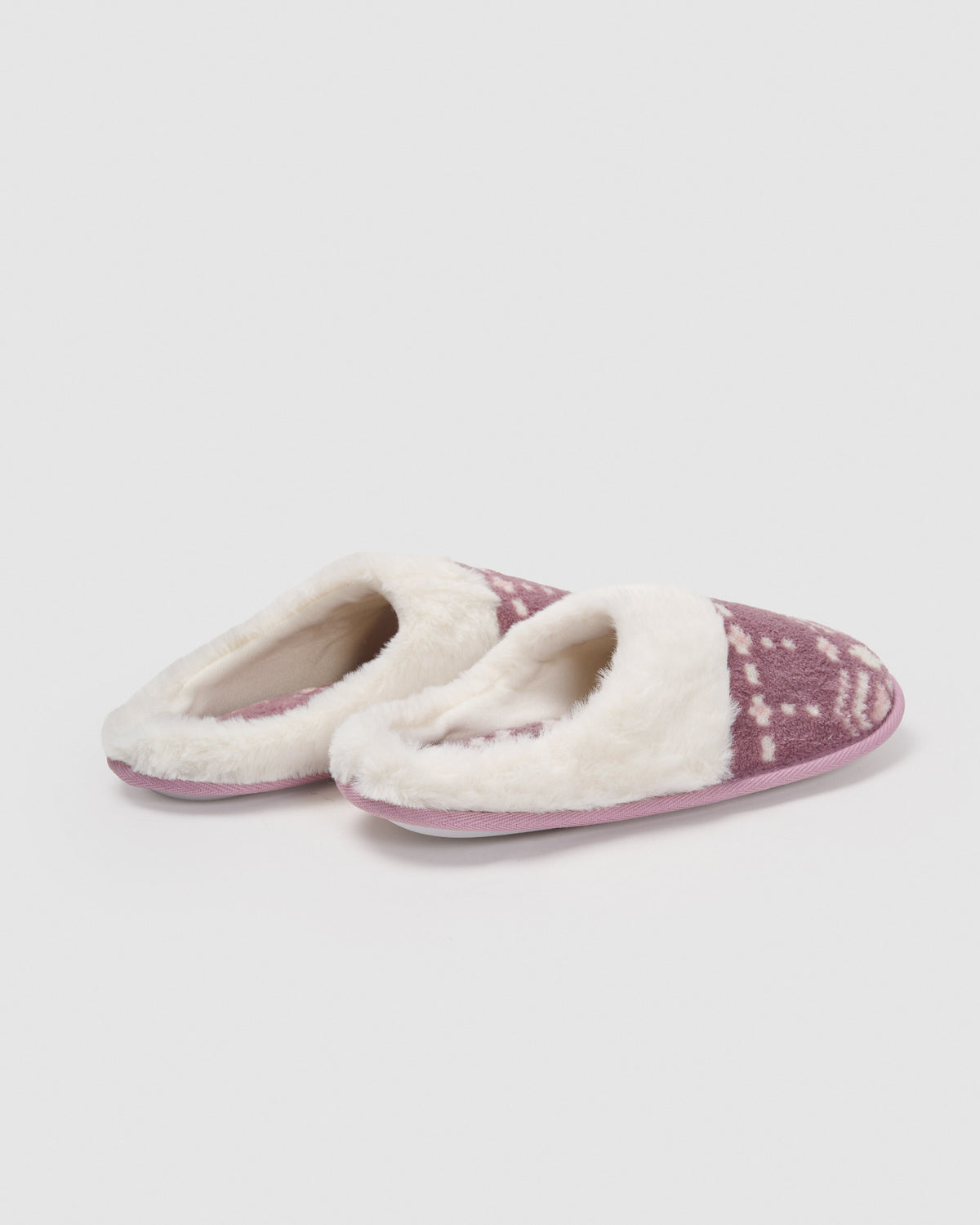 Zapatilla coral sherpa flake berenjena