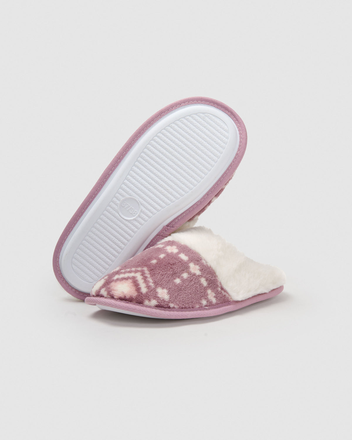 Zapatilla coral sherpa flake berenjena