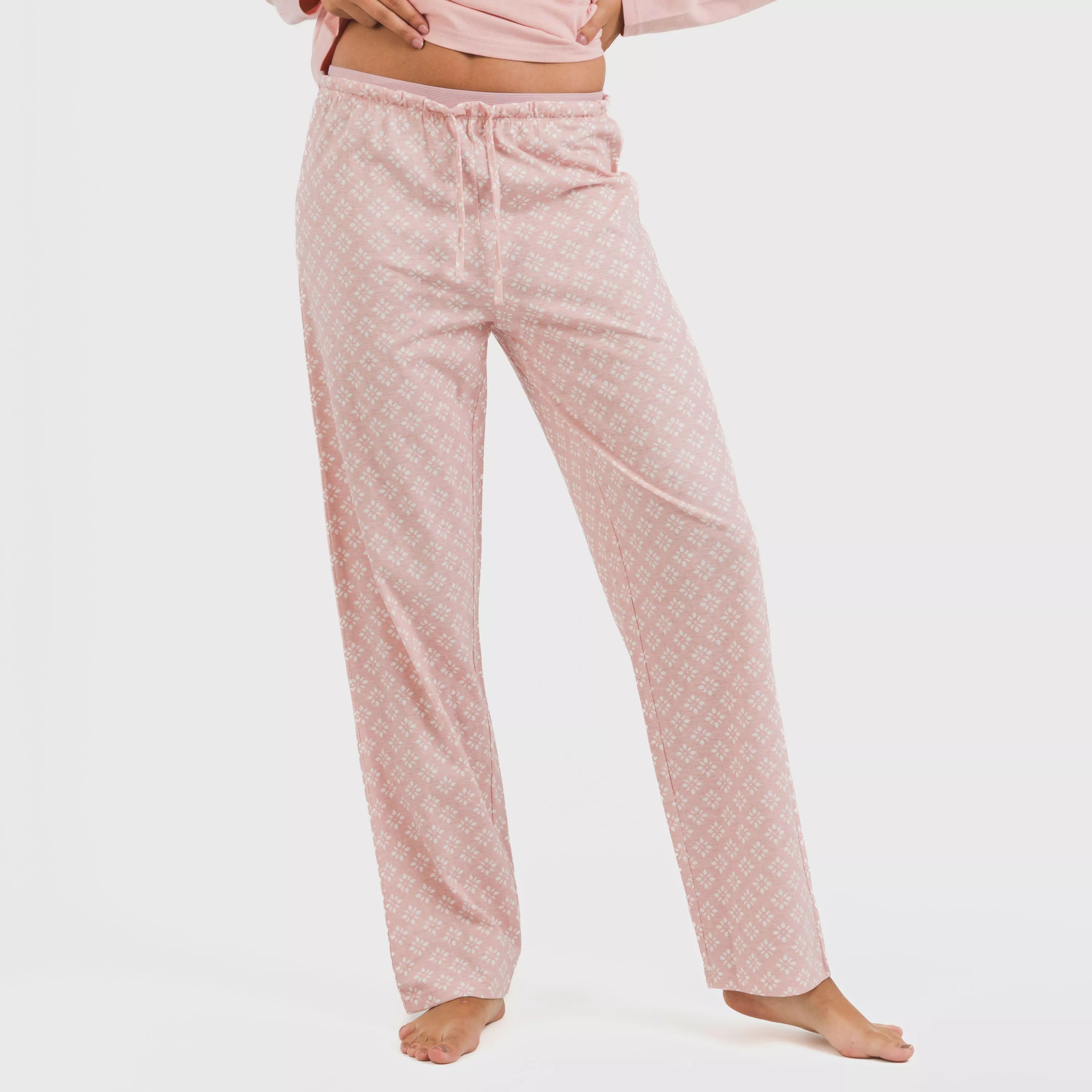 Pijama largo algodón Checo rosa