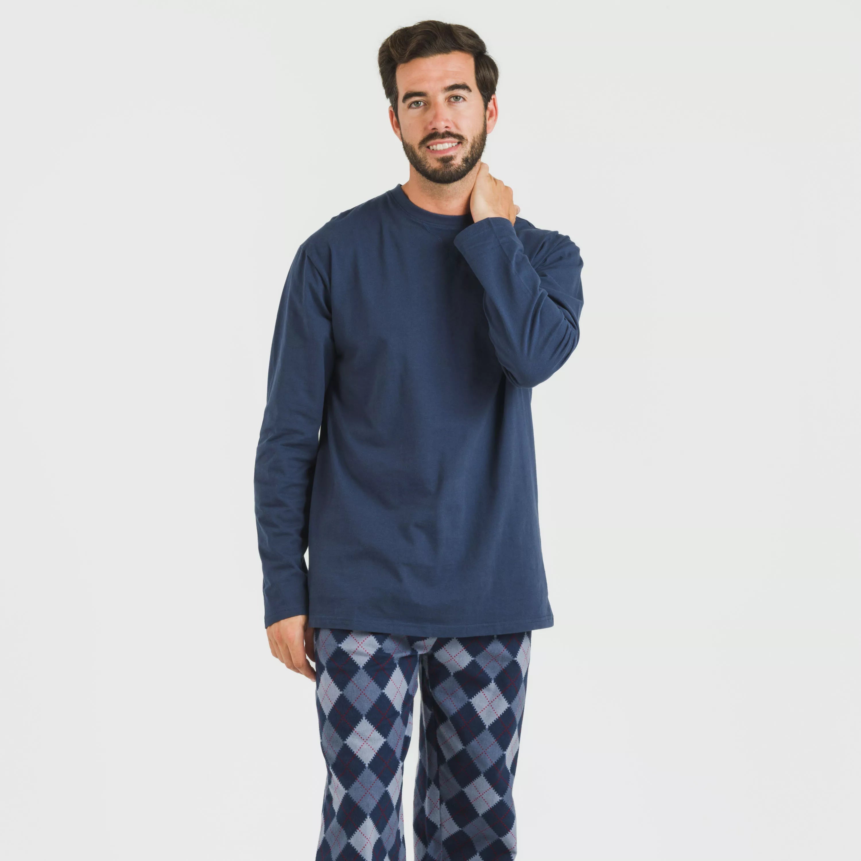 Pijama hombre franela Darsiriki azul