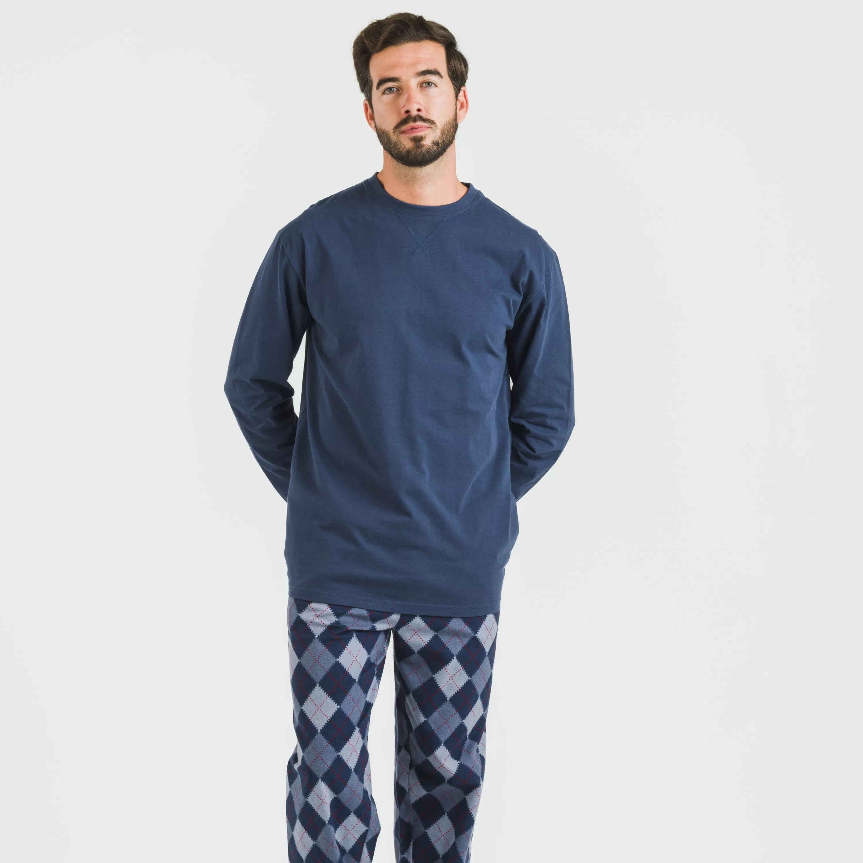 Pijama hombre franela Darsiriki azul