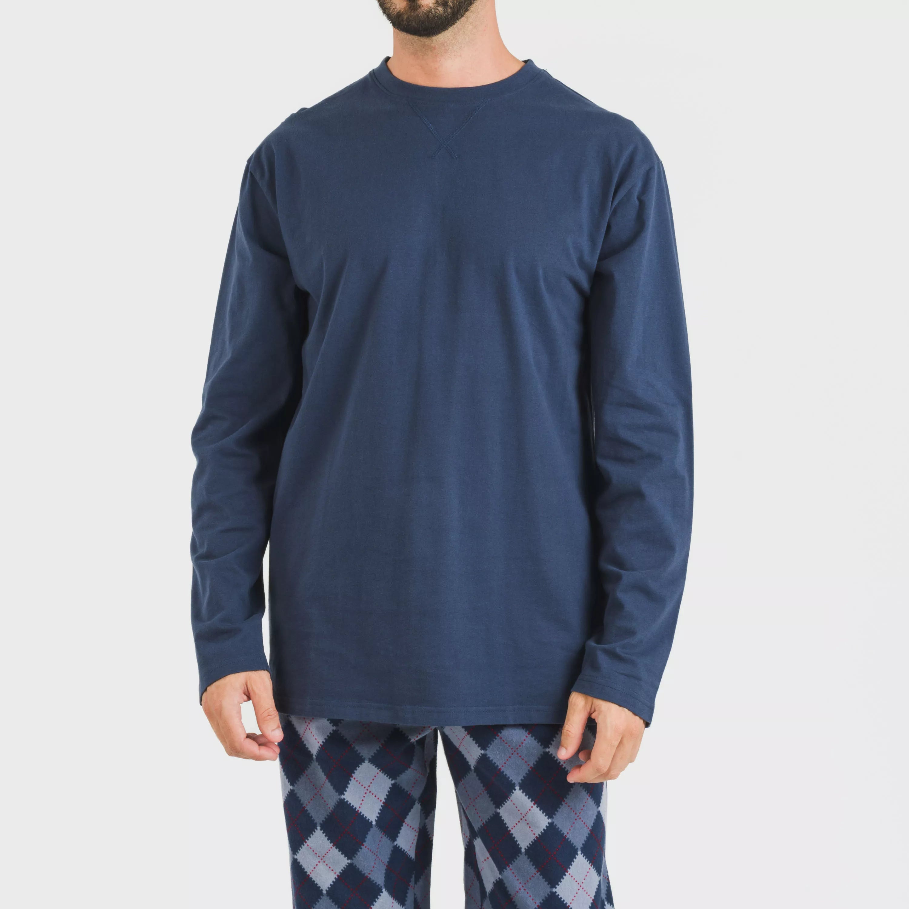 Pijama hombre franela Darsiriki azul