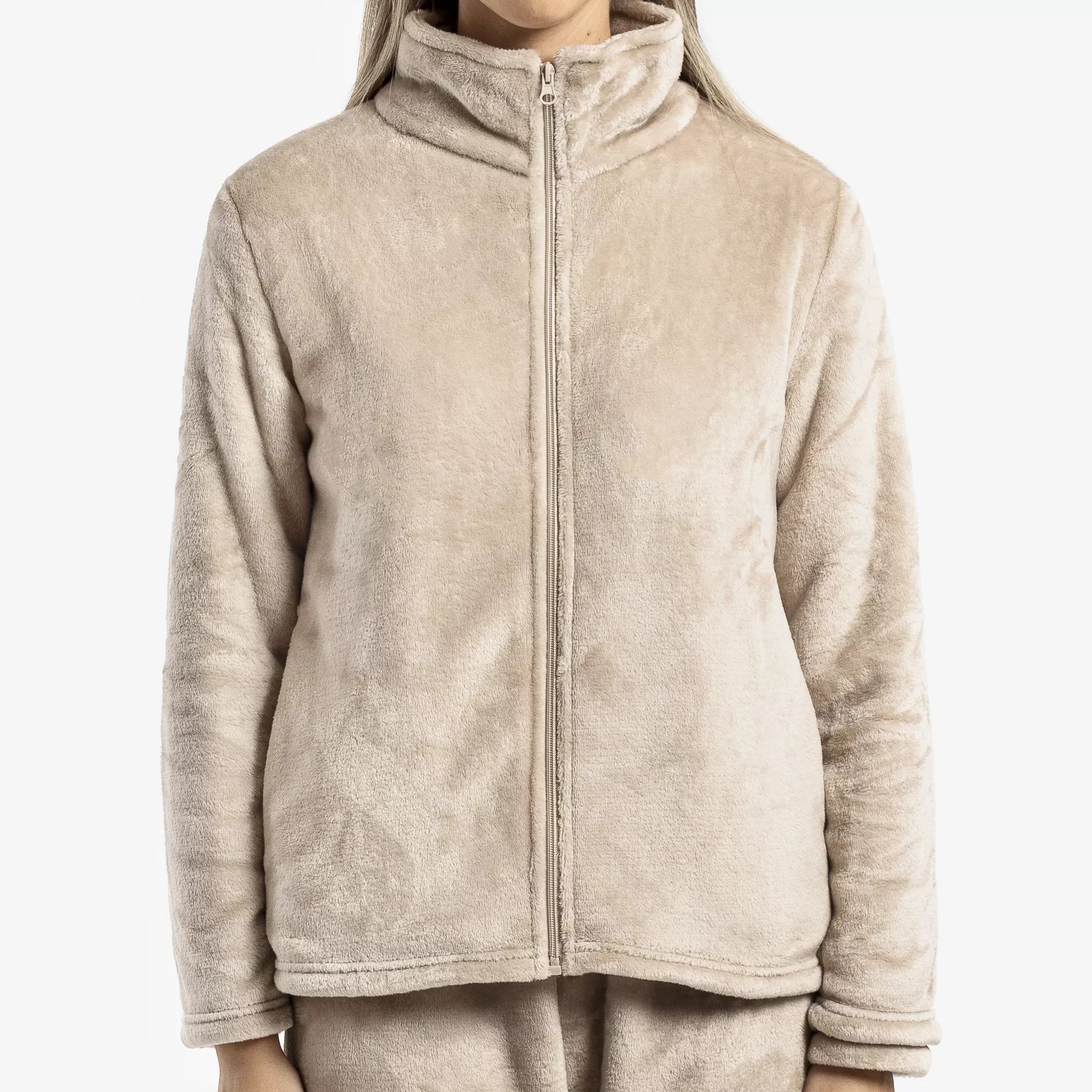 Sudadera terciopelo beige