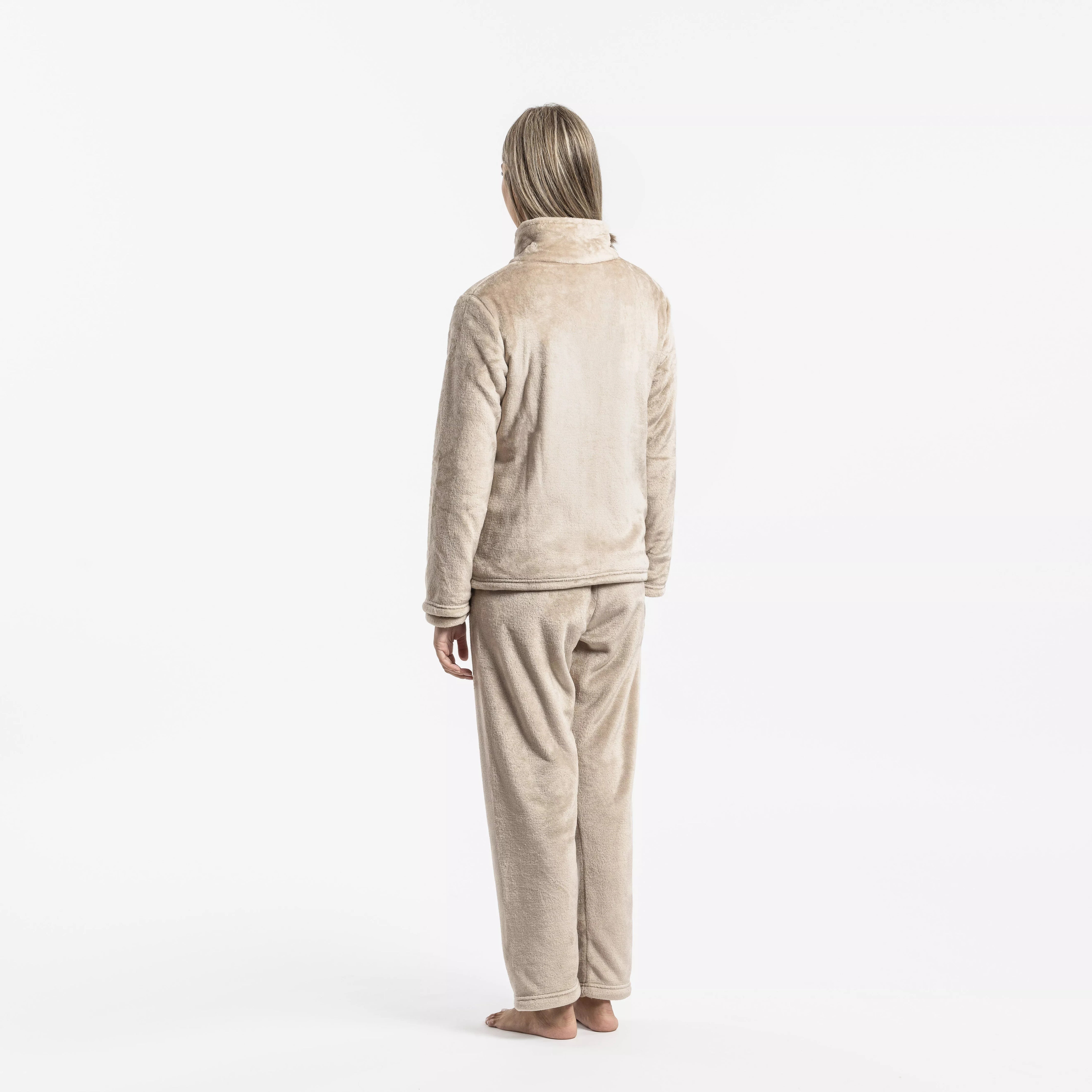 Sudadera terciopelo beige