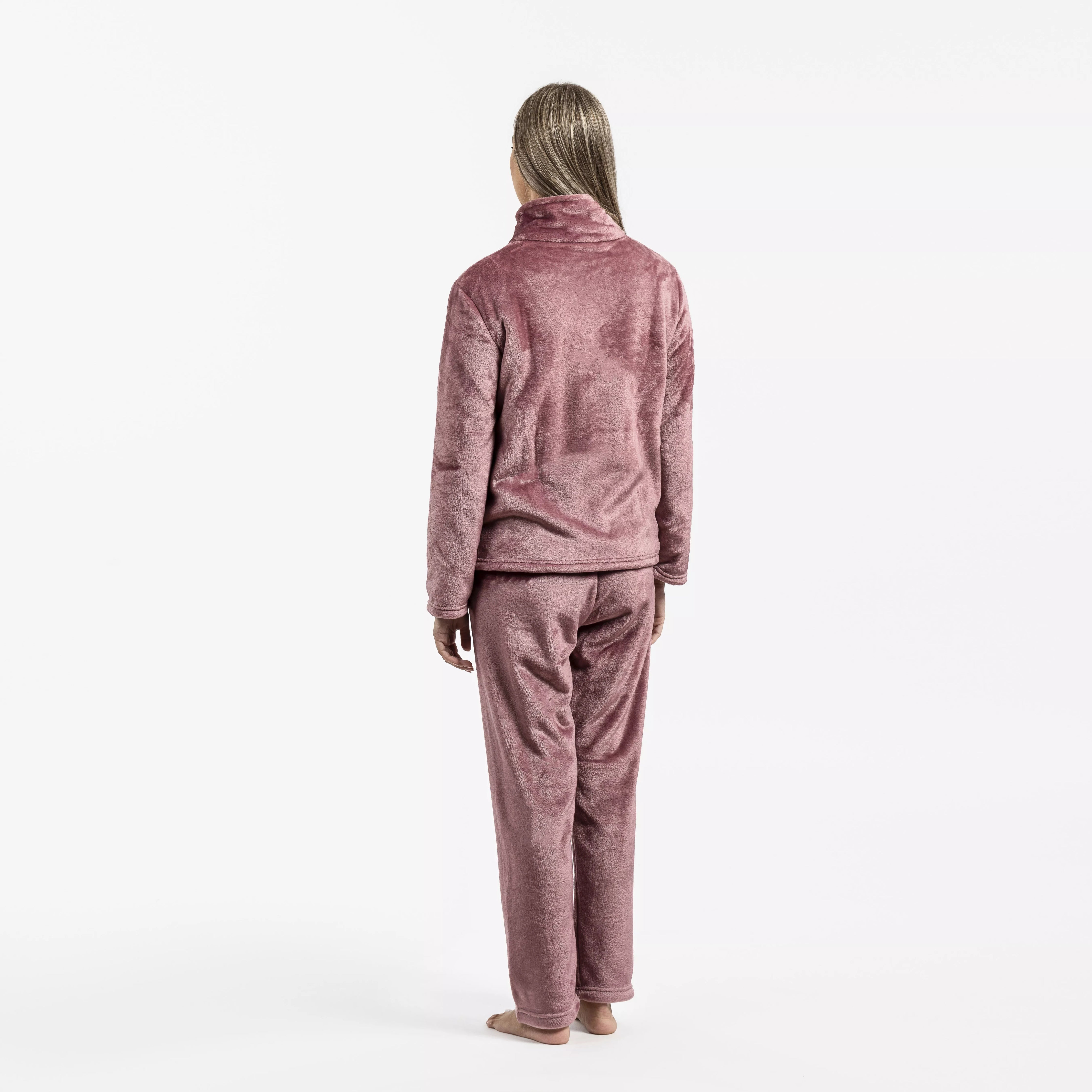 Sudadera terciopelo malva rosa