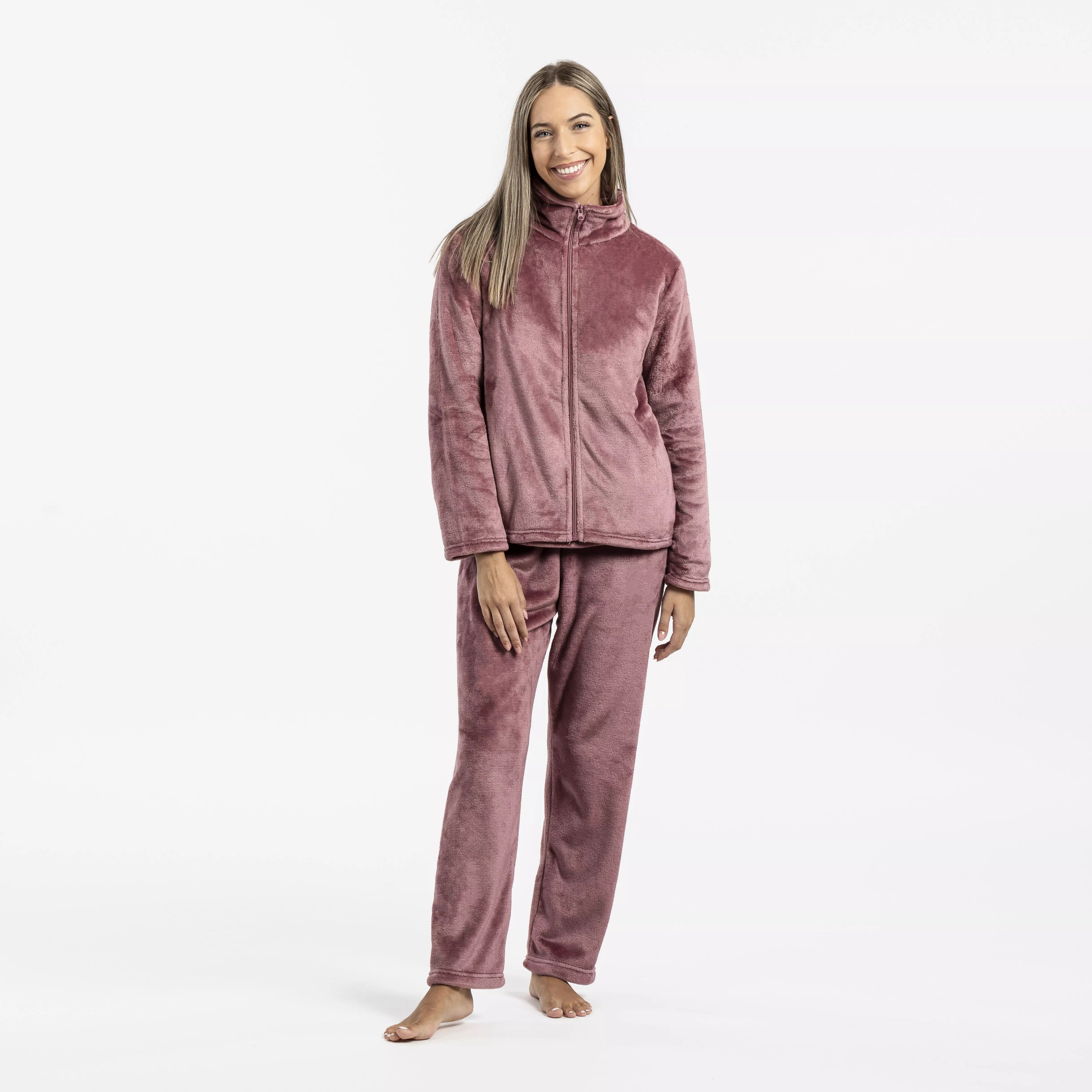 Sudadera terciopelo malva rosa