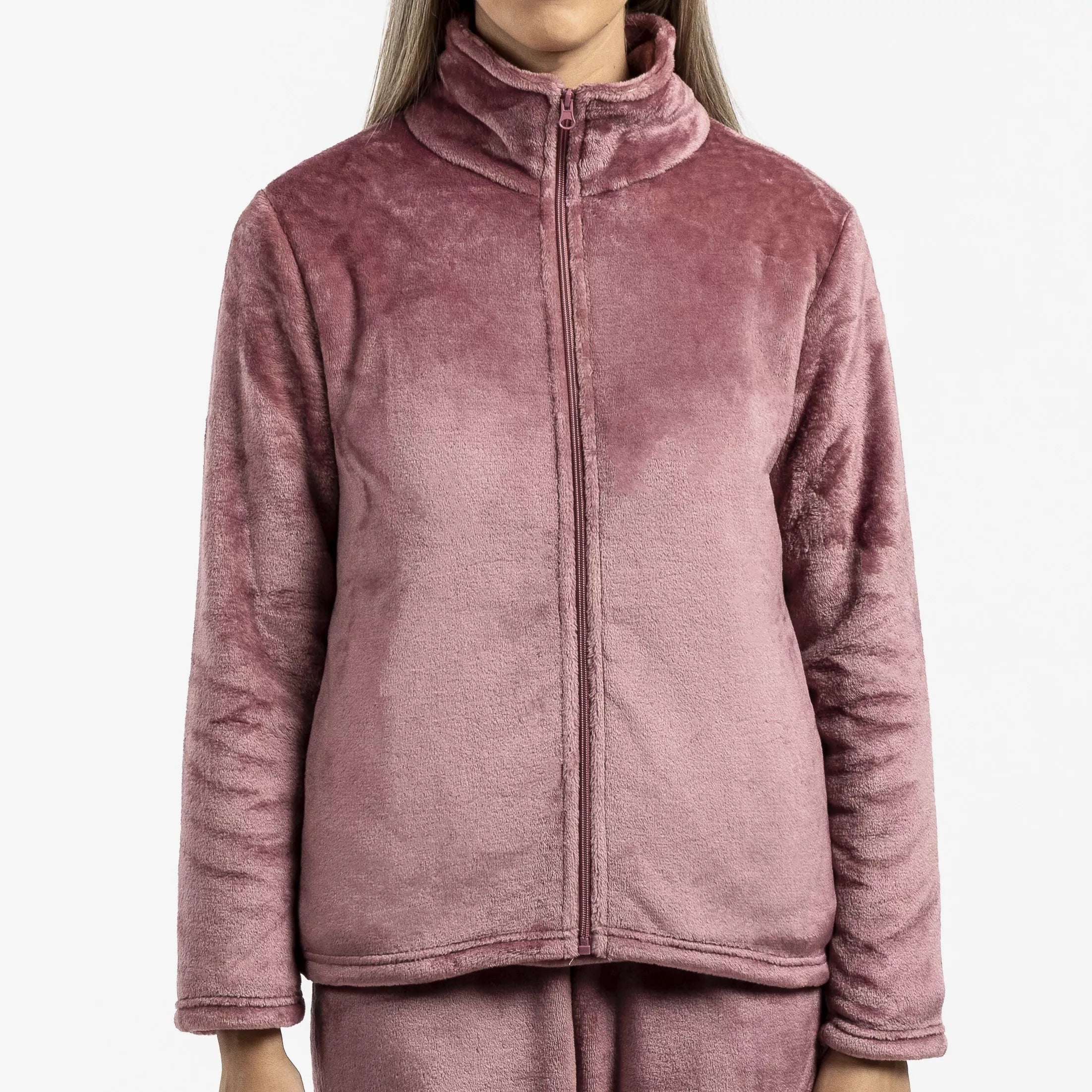 Sudadera terciopelo malva rosa