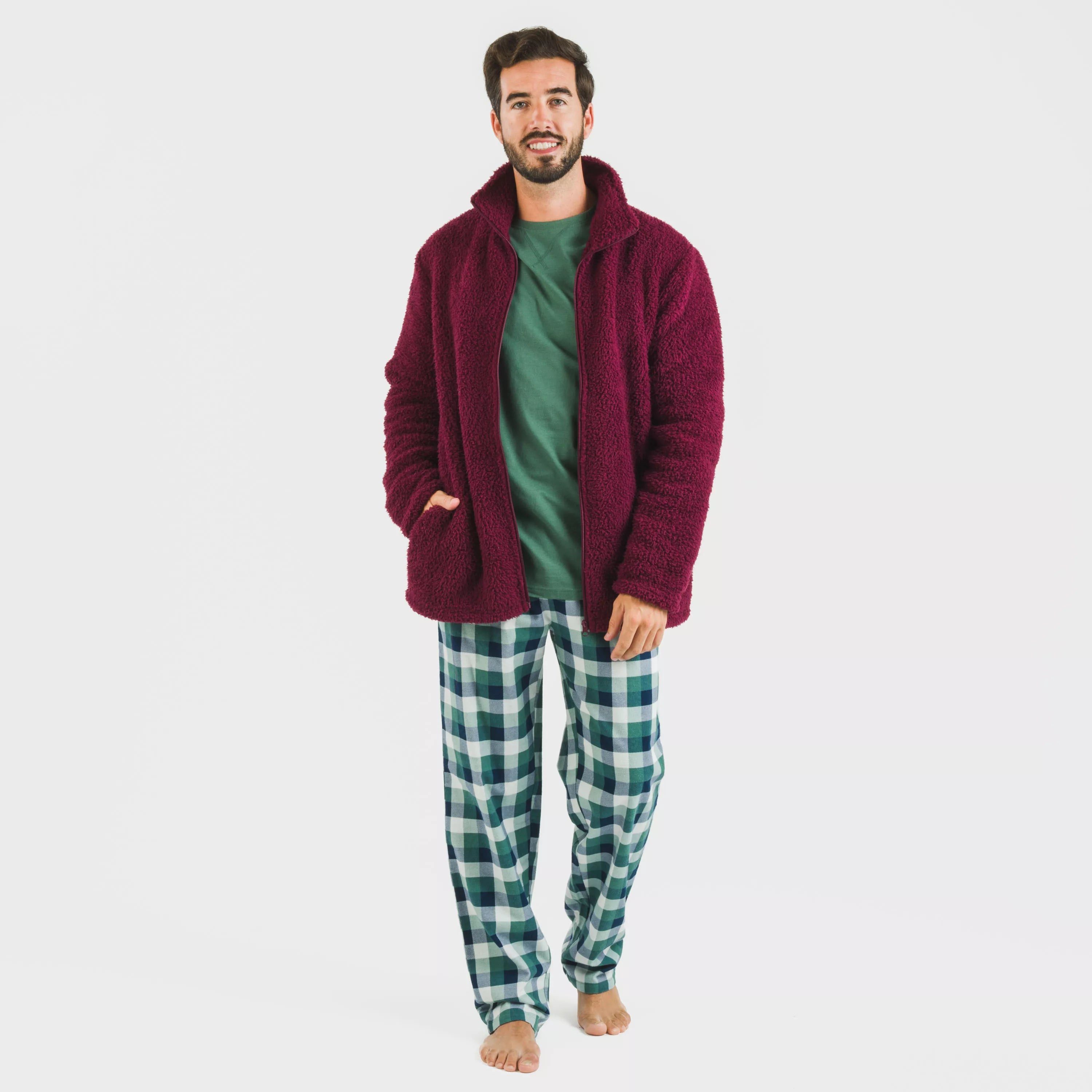 Sudadera sherpa hombre lisa