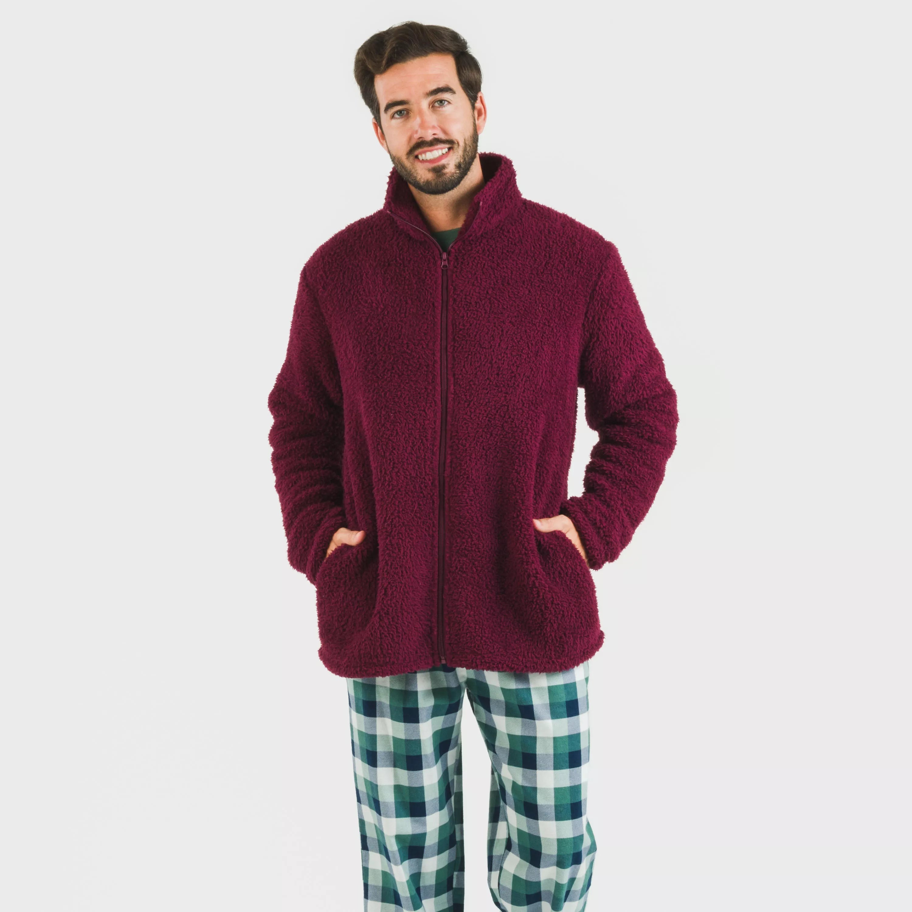 Sudadera sherpa hombre lisa