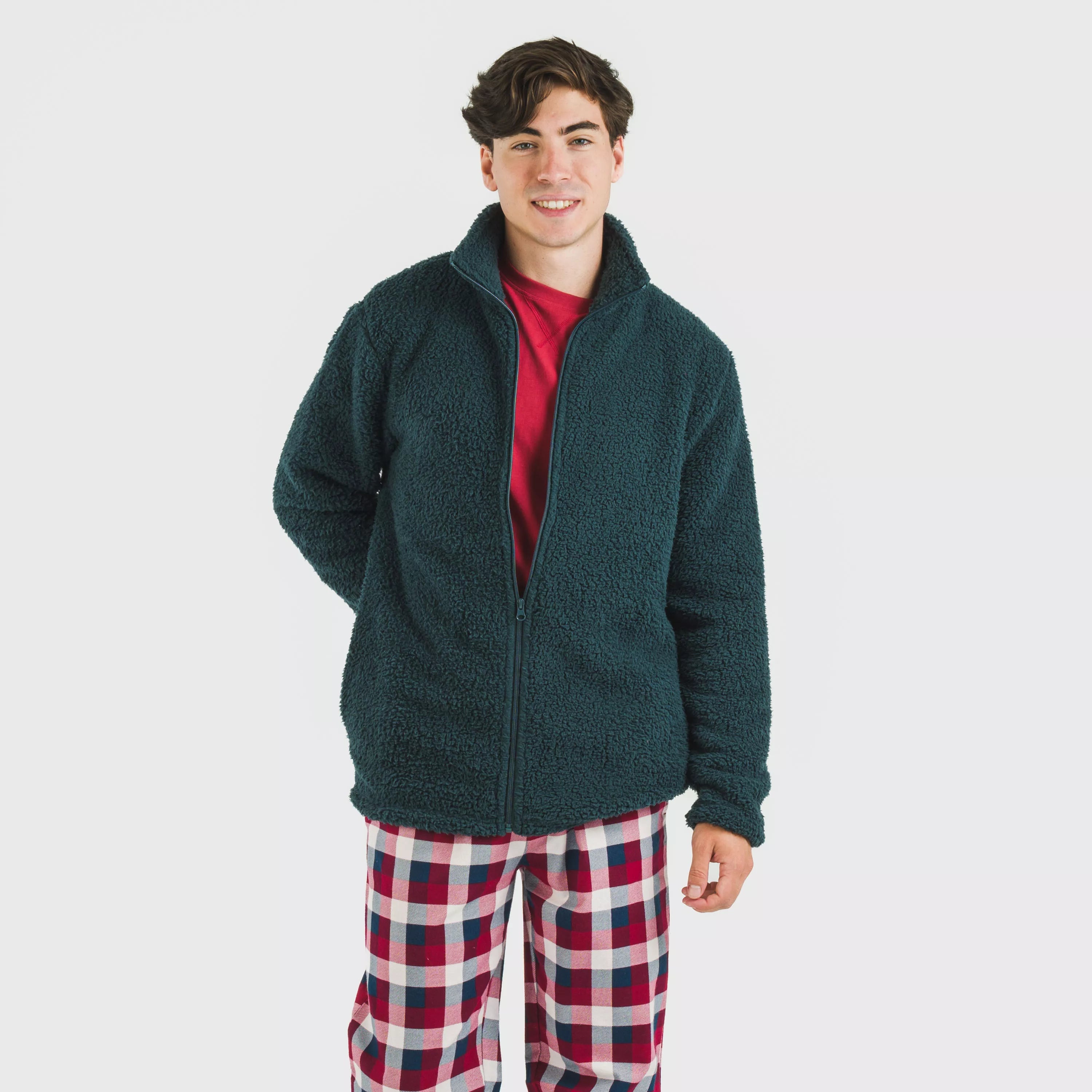 Felpa Sherpa tinta unita da uomo