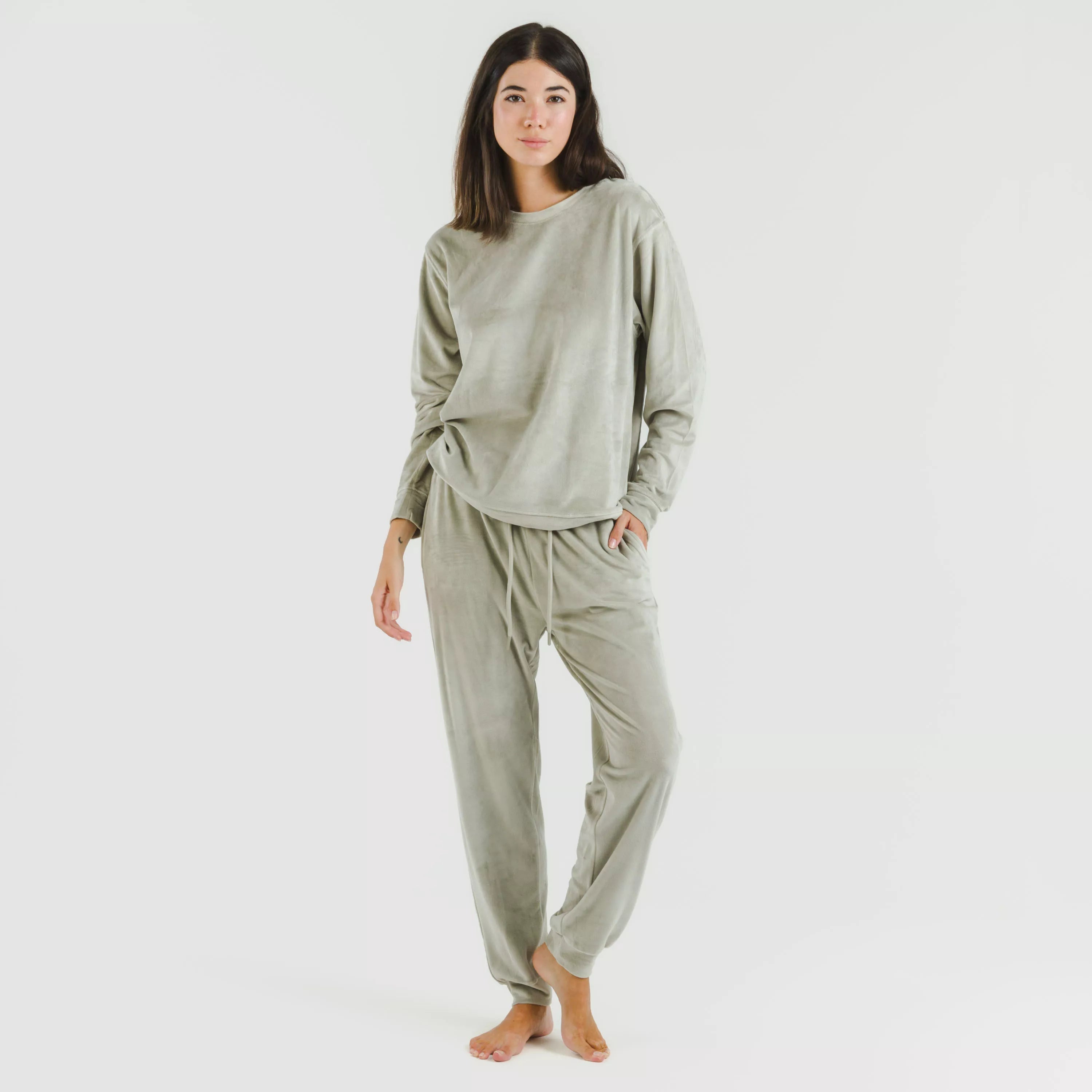 Pijama largo Velvet liso