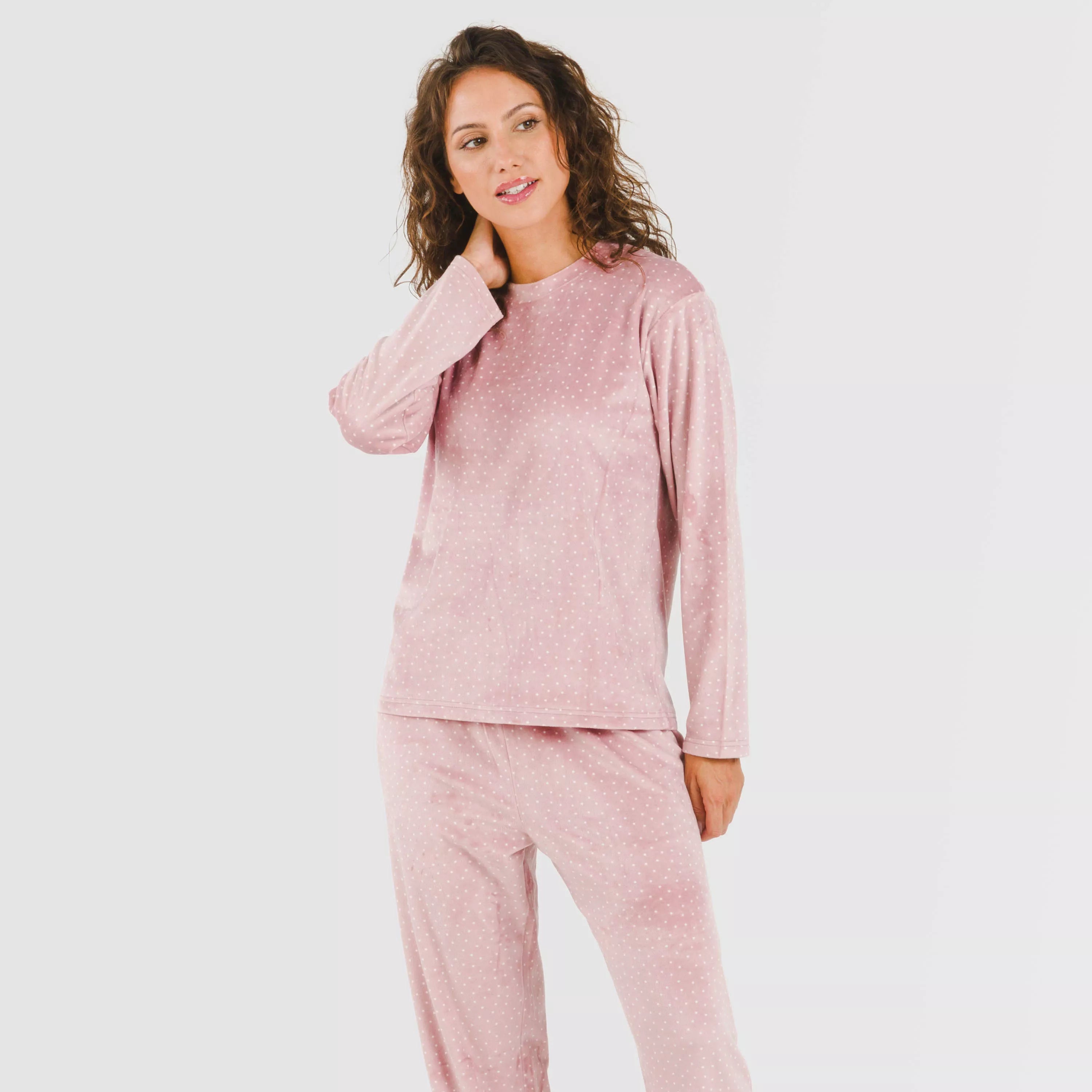 Pijama terciopelo Lolenda malva rosa