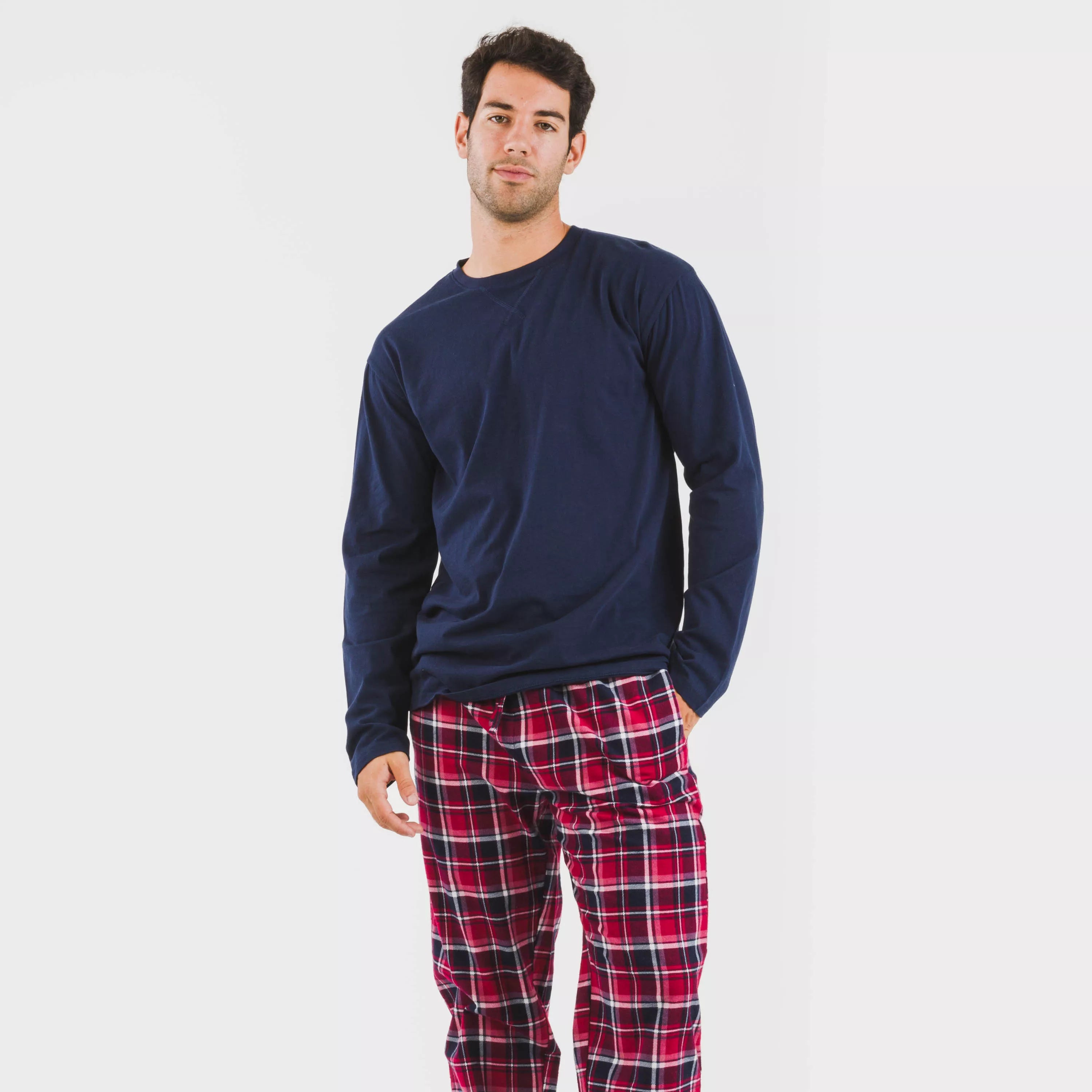 Pijama hombre franela Cocoro azul marino