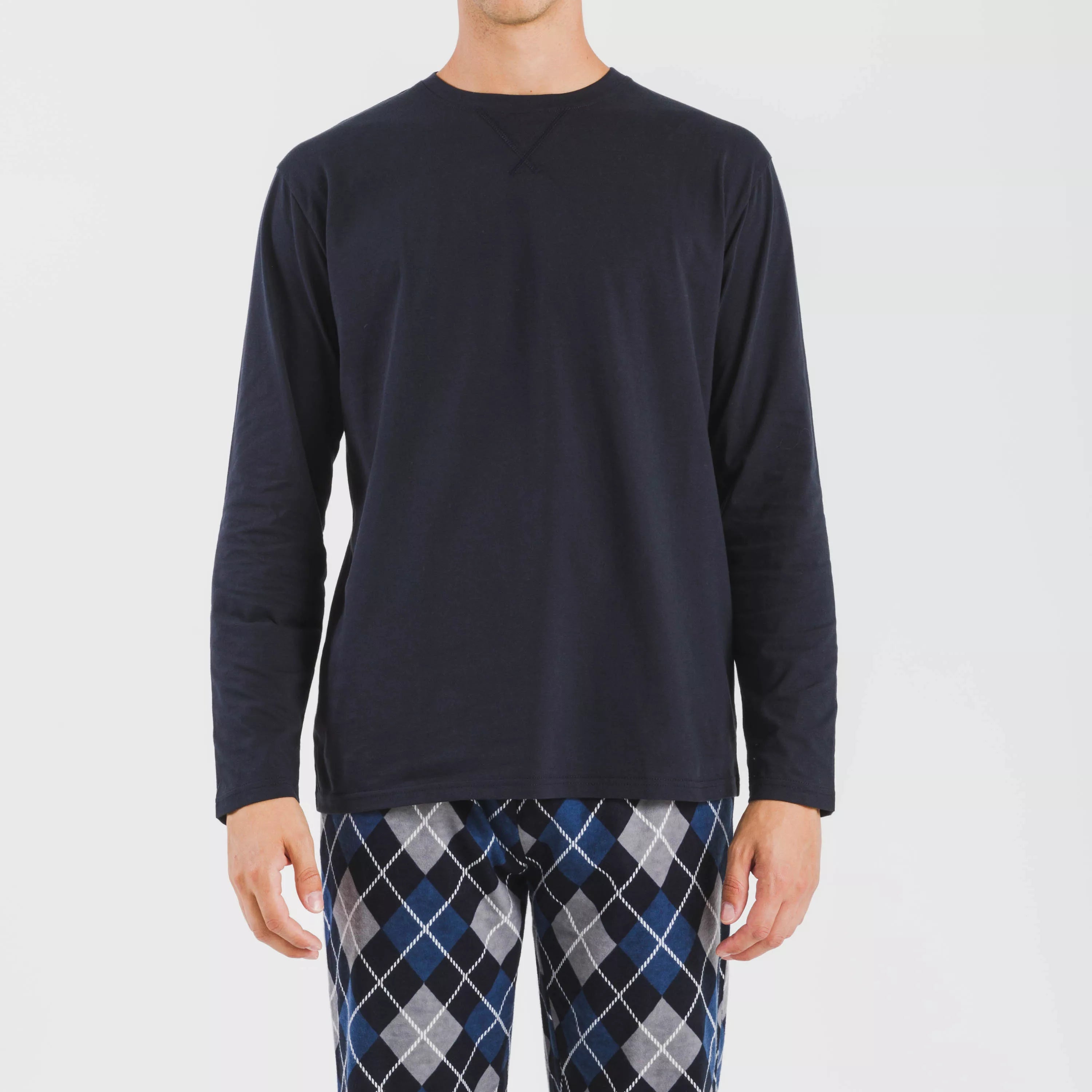 Pijama hombre franela Roldan azul marino