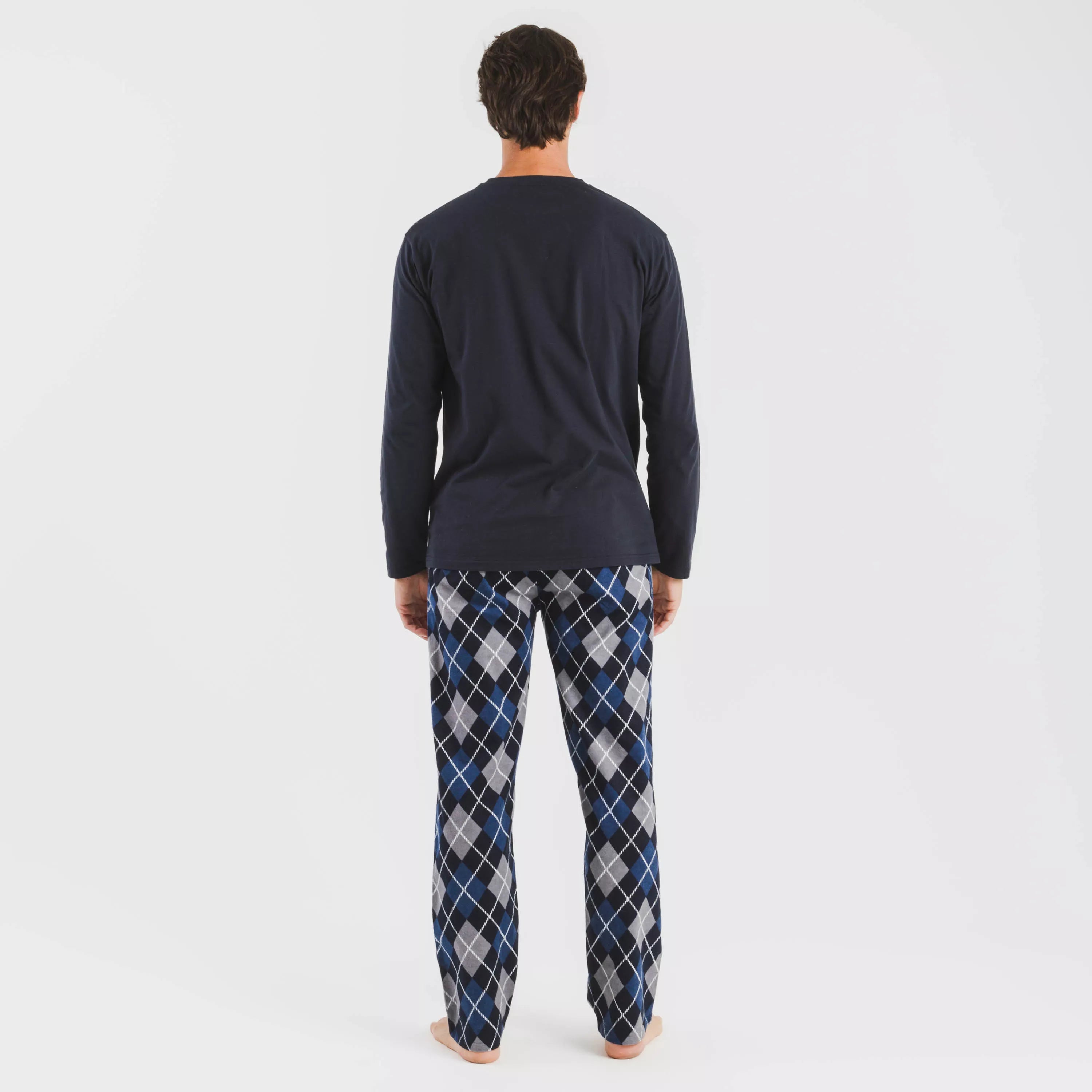 Pijama hombre franela Roldan azul marino