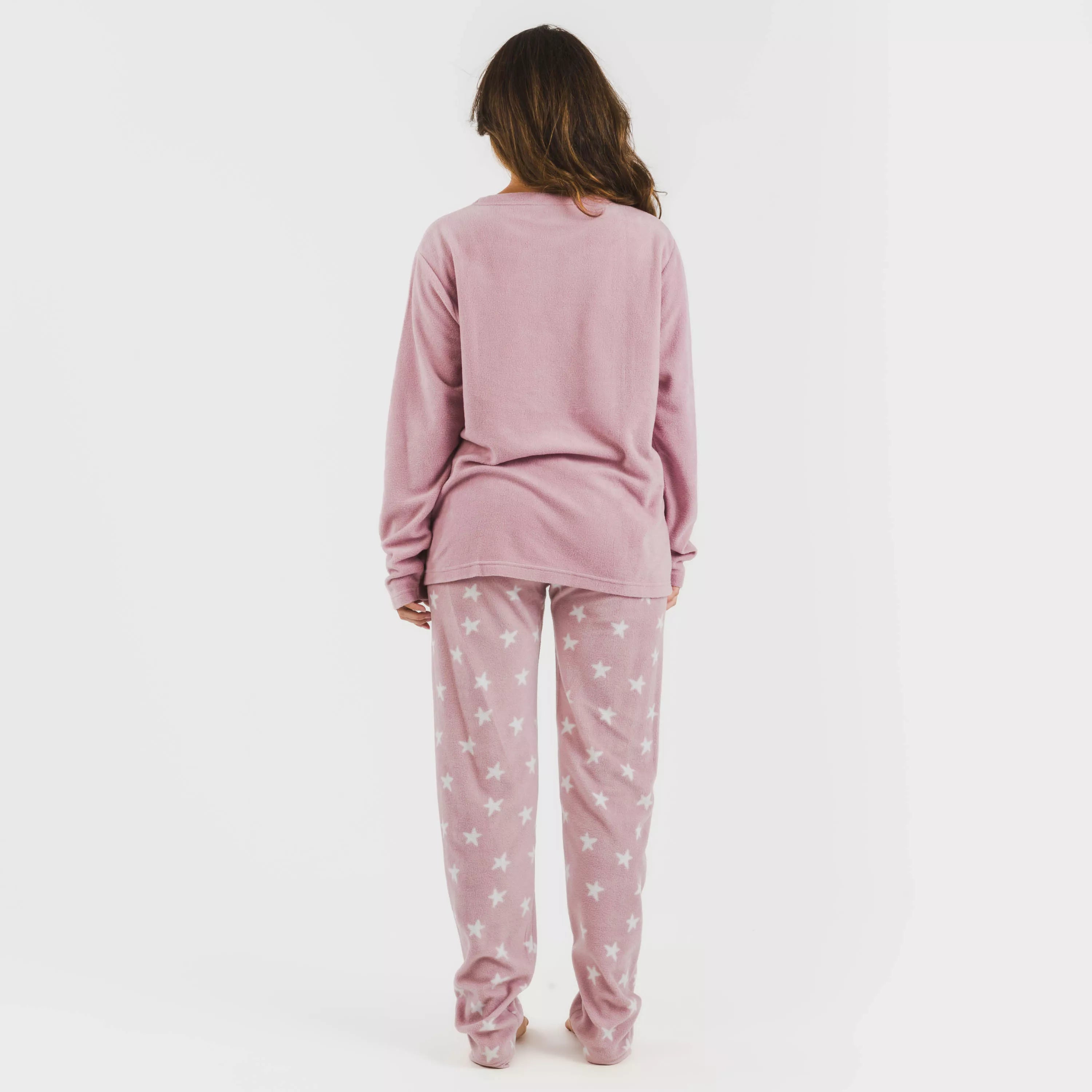 Pijama icônico de lã rosa malva