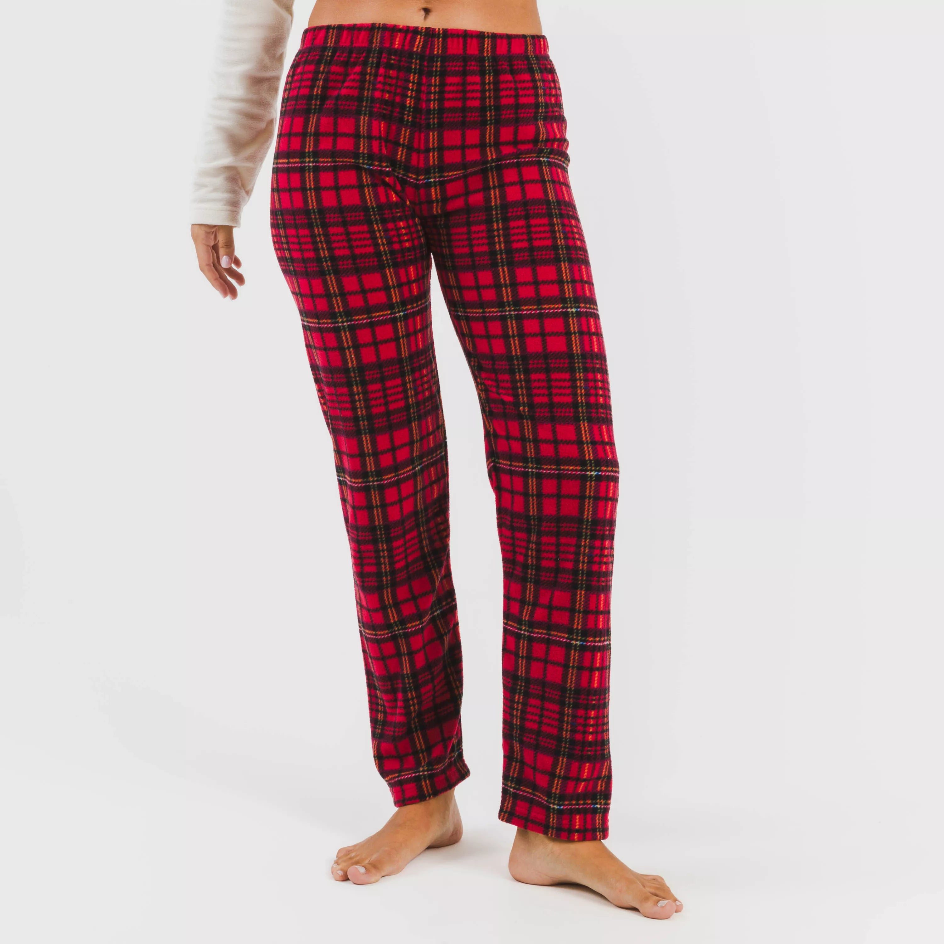 Pijama de lã polar com laço vermelho