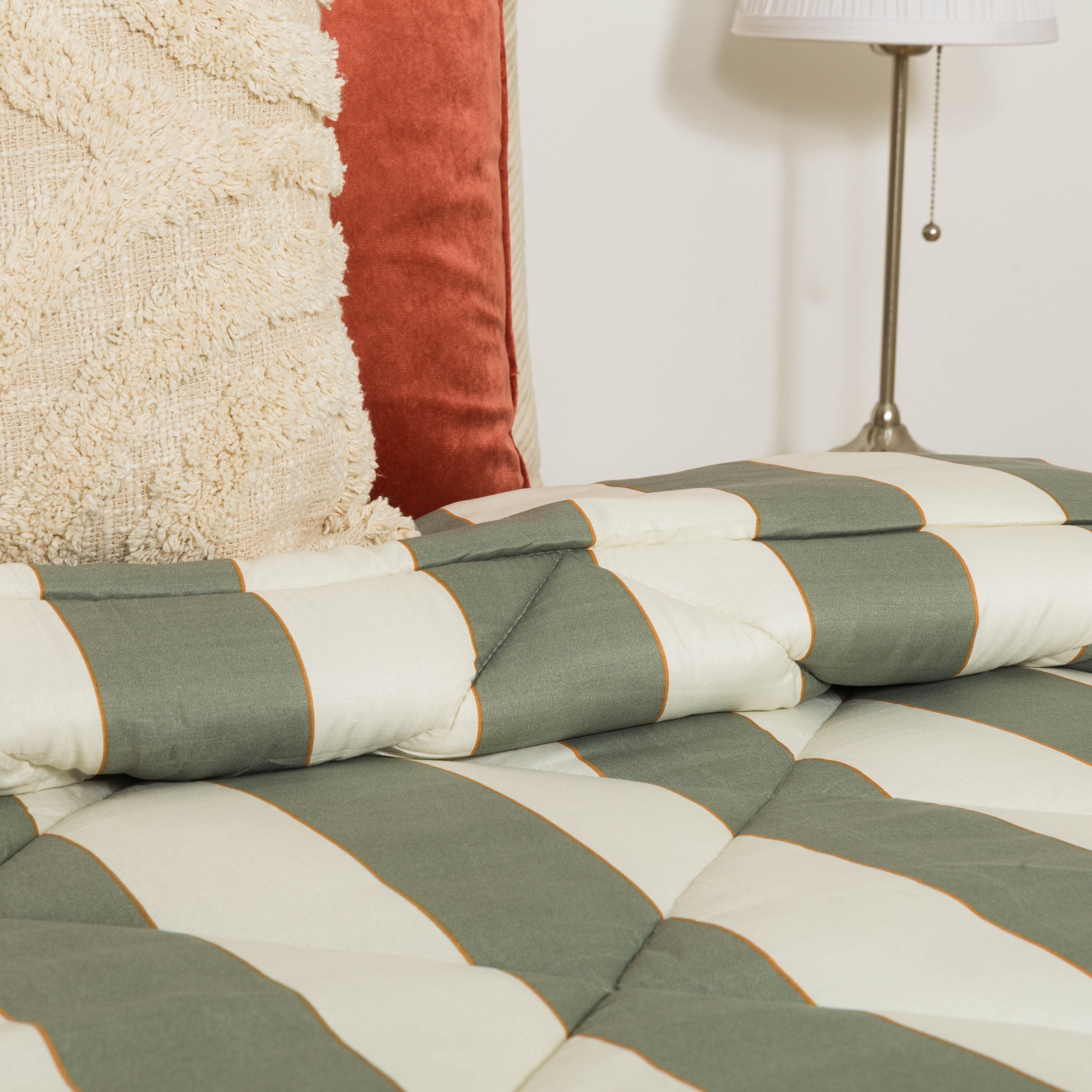 Edredão estampado Raya Marita verde seco