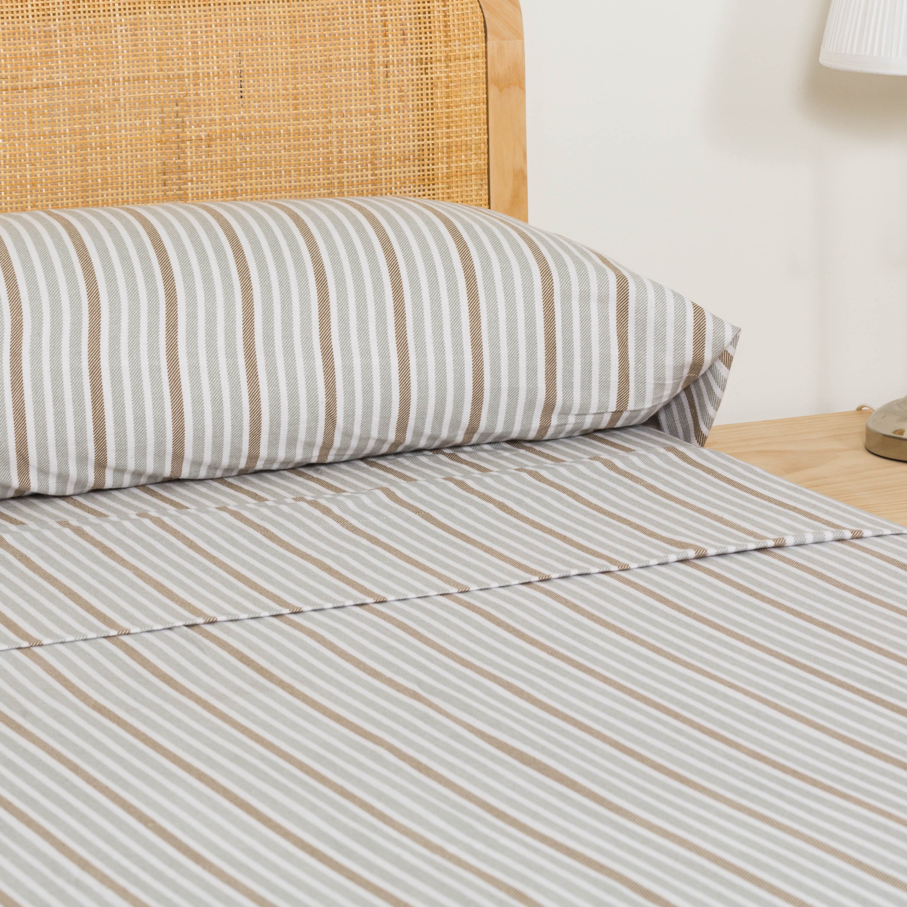 Juego de sábanas franela Raya Guti gris