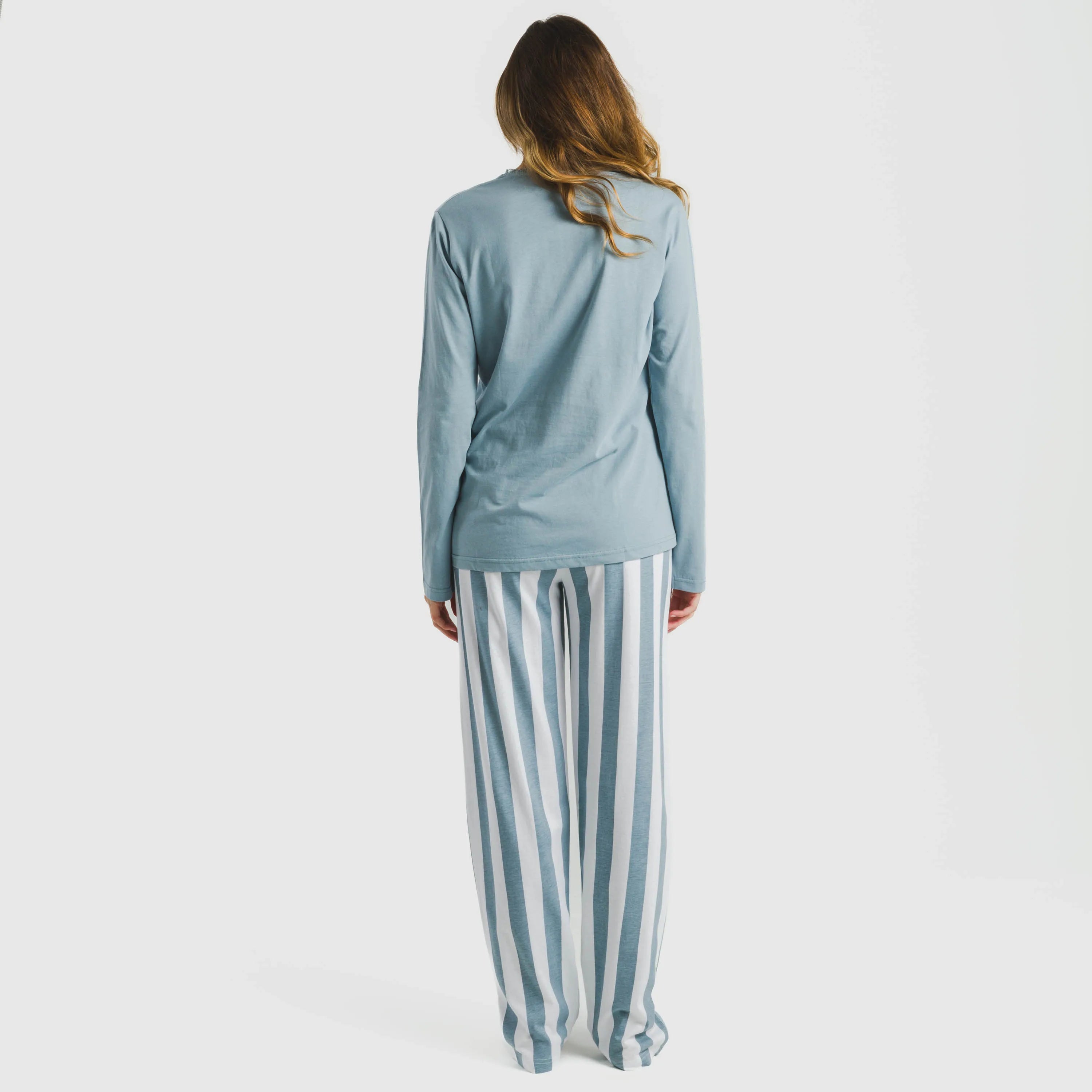 Pijama largo algodón Raya Elvis indigo