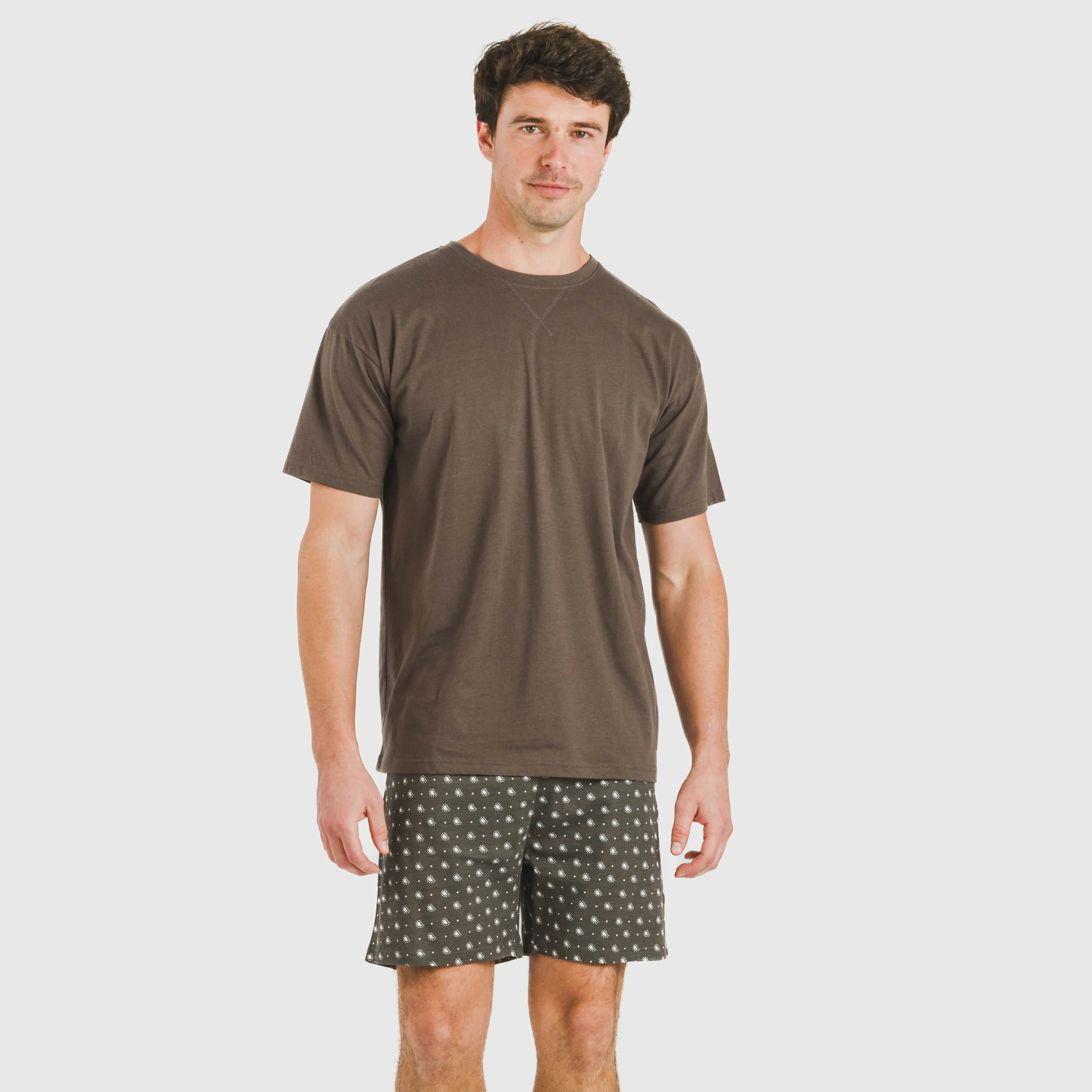 Pijama corto algodón hombre Cachemir petroleo