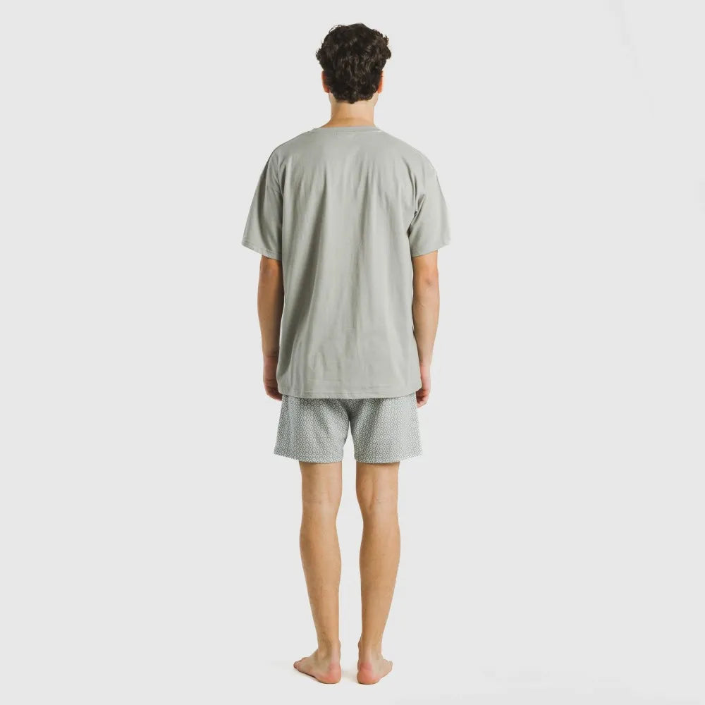 Pijama corto algodón hombre Sassy verde