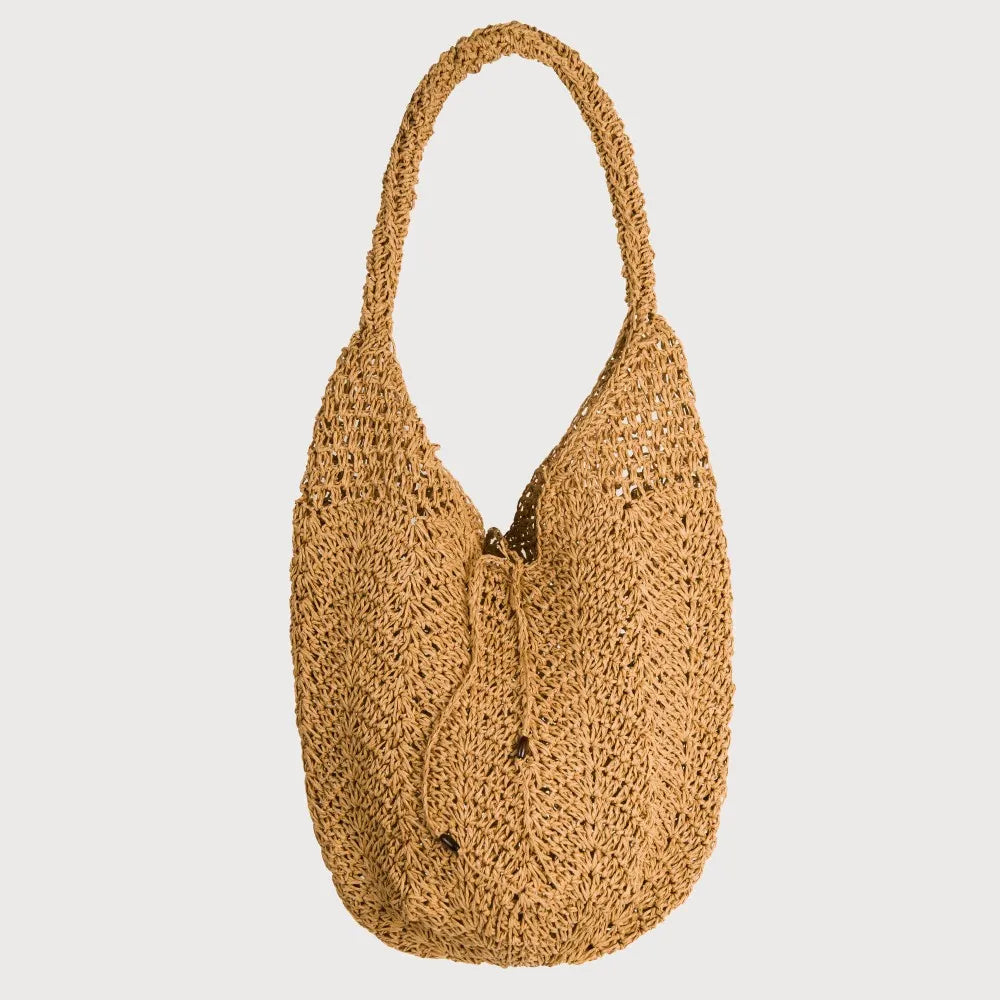 Bolso shopper de rafia trenzada