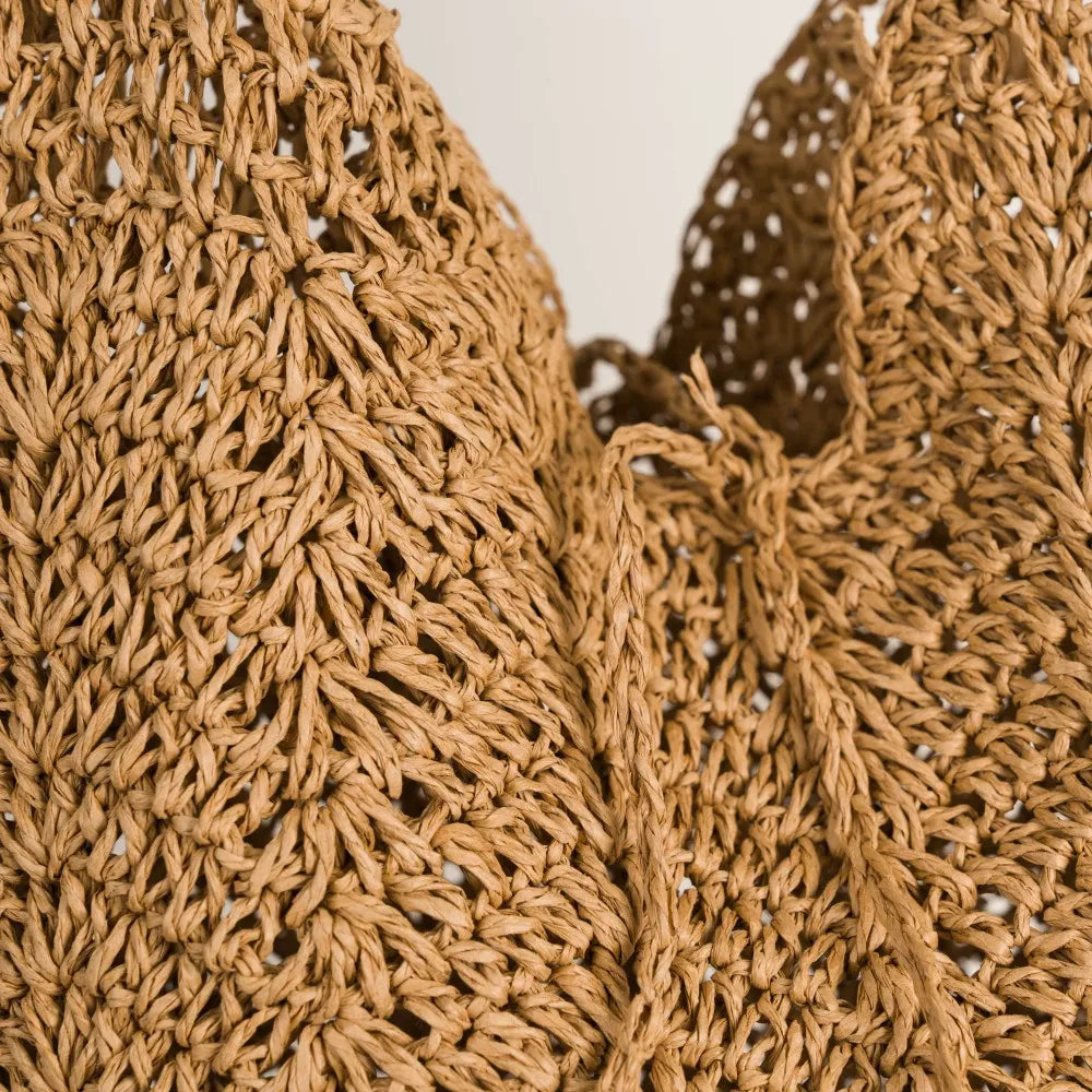 Bolso shopper de rafia trenzada