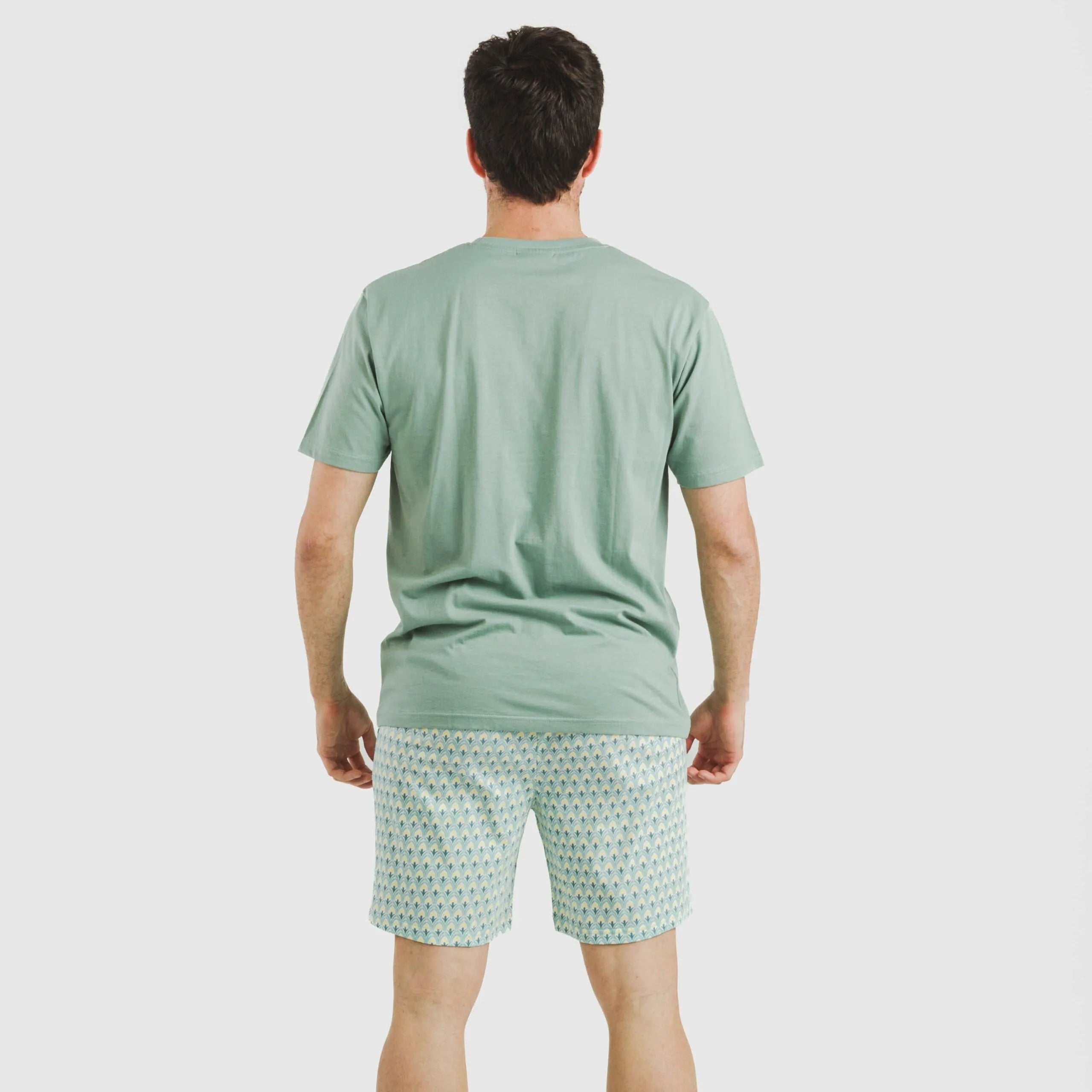 Pijama corto algodón hombre Olimpo verde francés