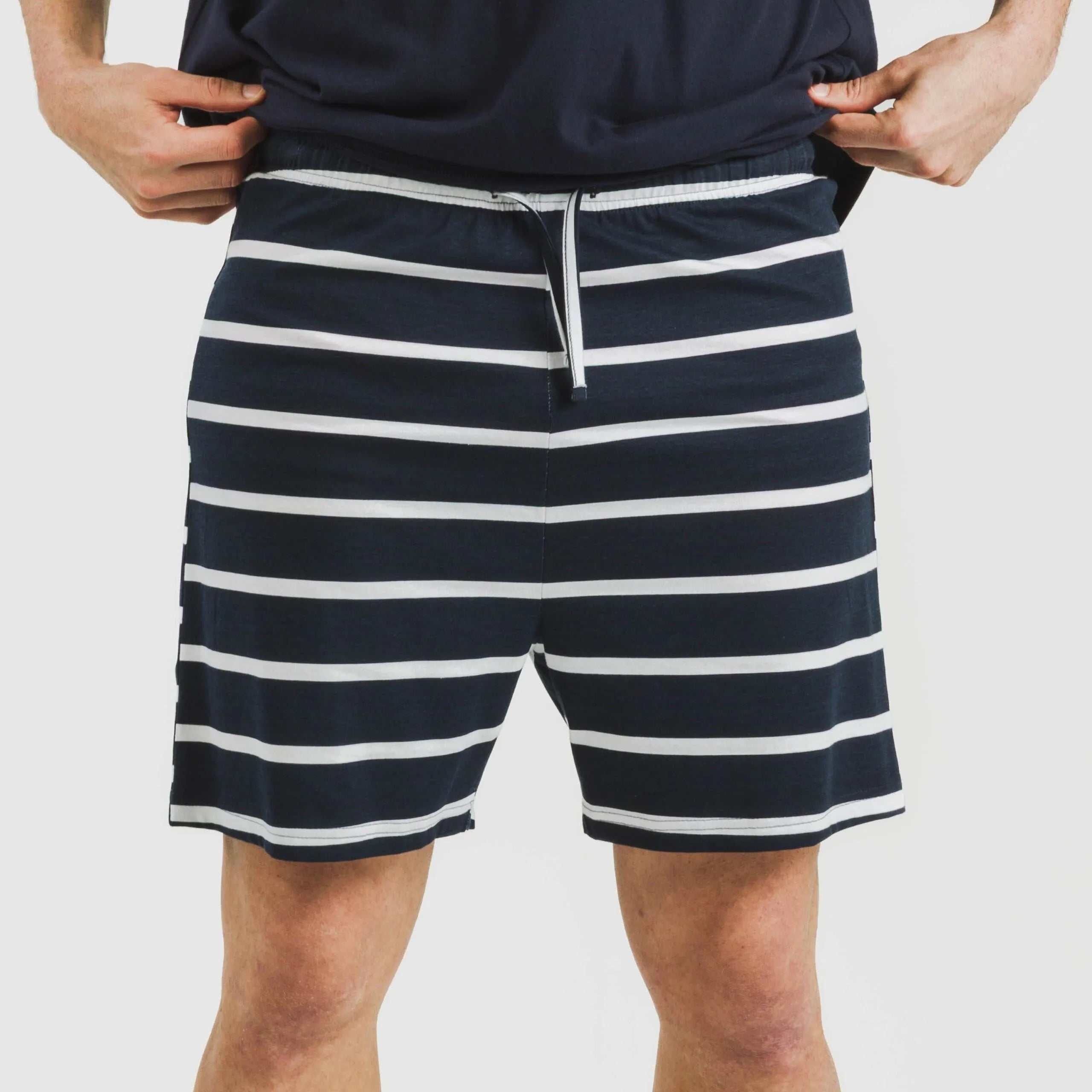 Pijama corto algodón hombre Raya Sailor azul marino