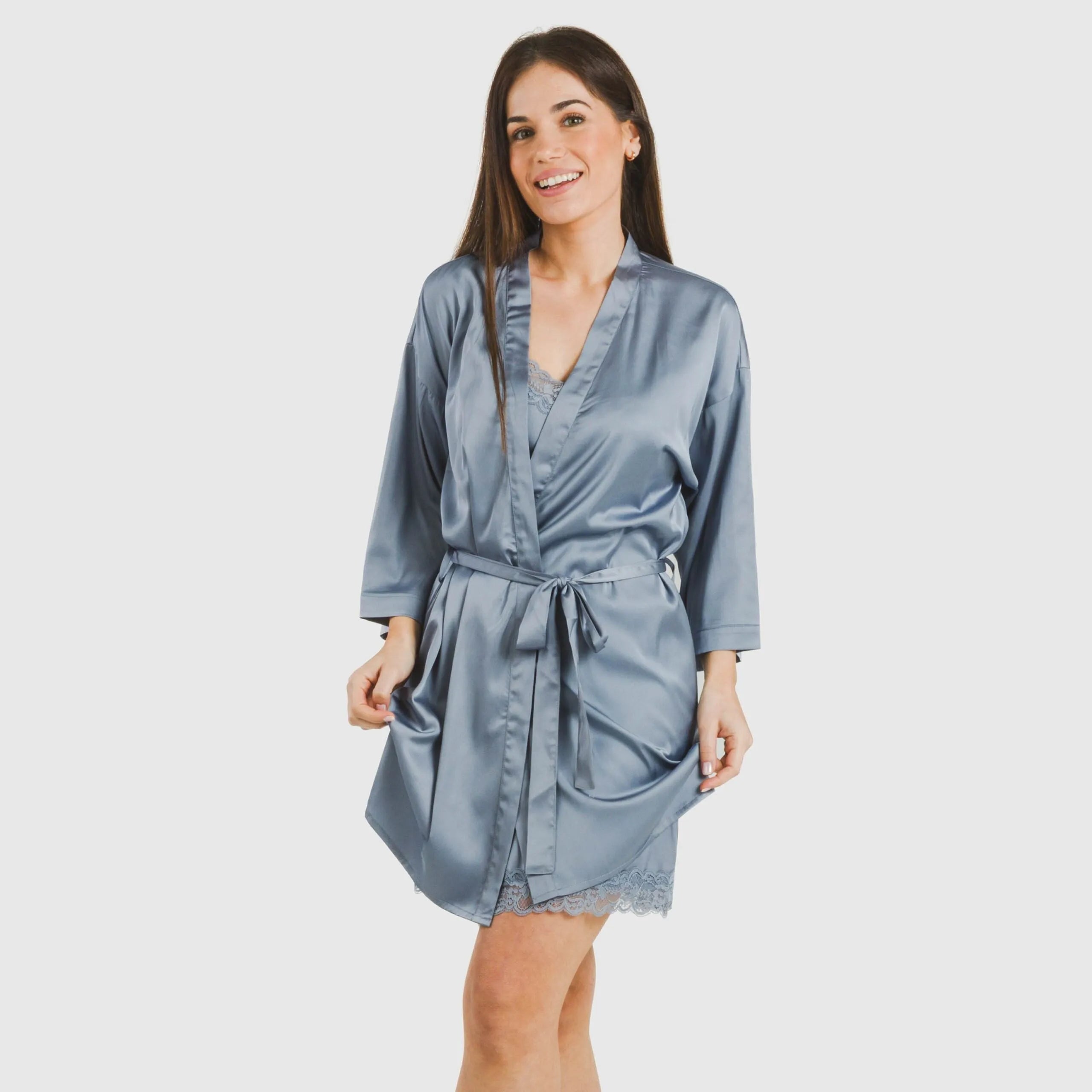 Robe curto feminino de cetim, liso, sexta-feira